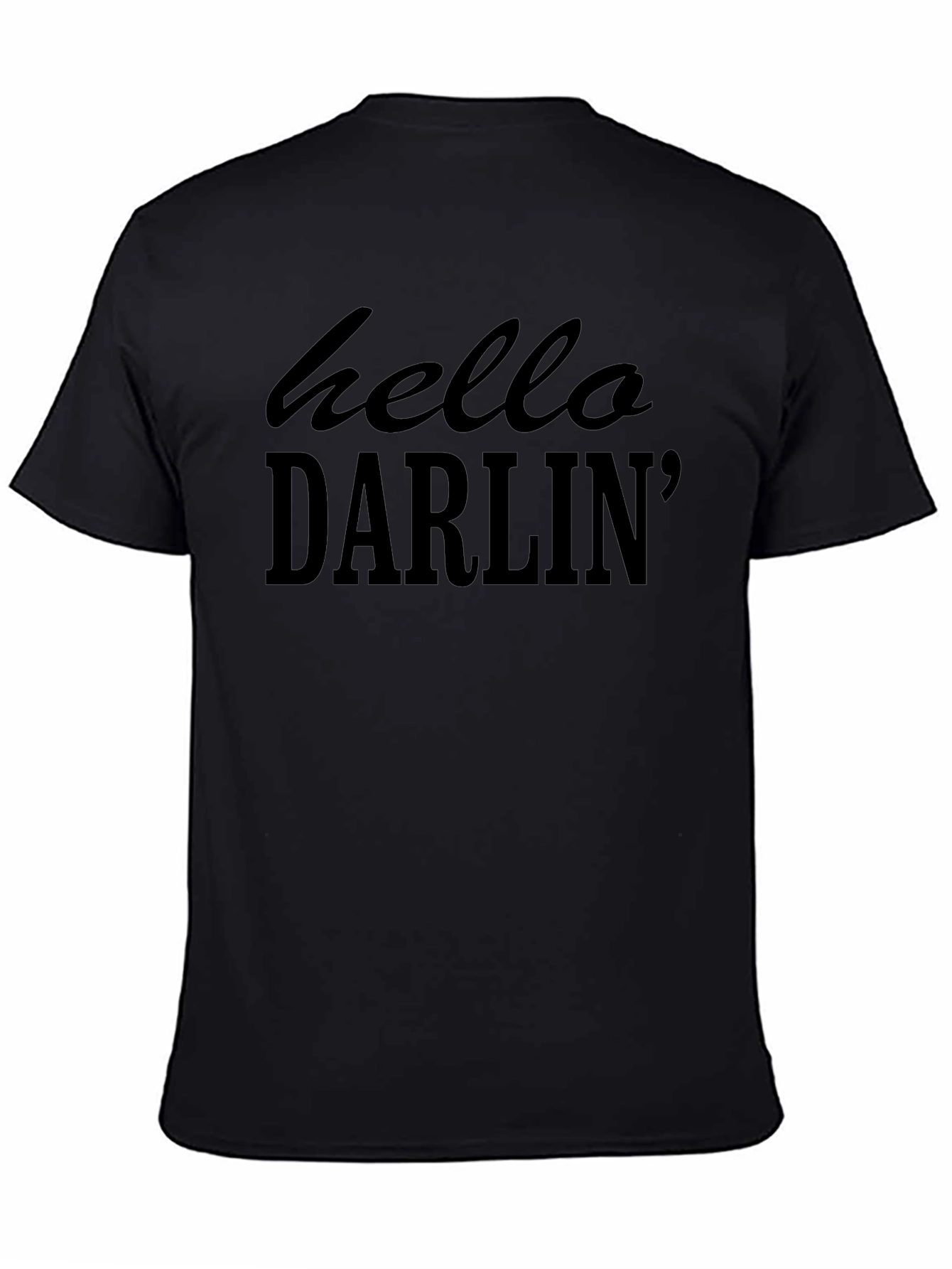 Black Hello Darlin' Graphic Tee - Men's Black T-Shirt view 4
