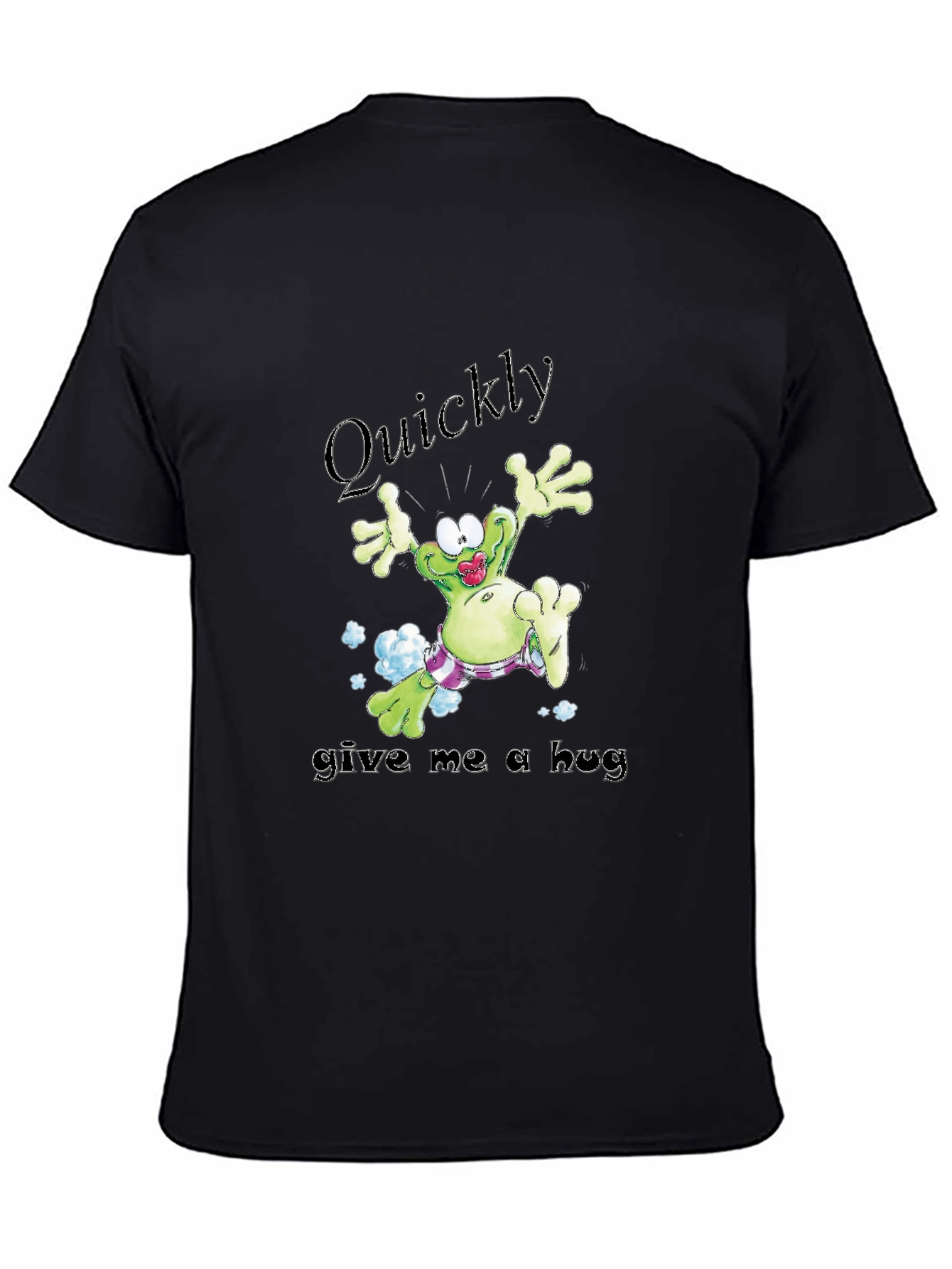 Black Frog 'Quickly Give Me a Hug' Black T-Shirt view 4