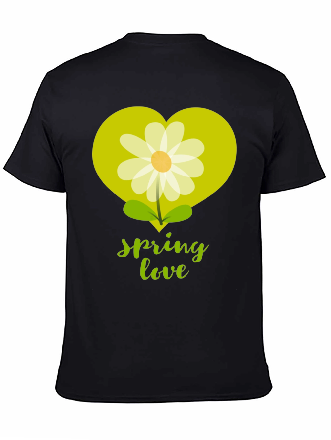 Black Spring Love T-Shirt - Floral Heart Graphic Tee view 4