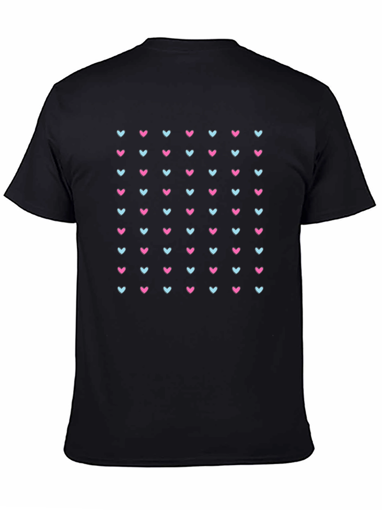 Black Heart Pattern Black T-Shirt view 4