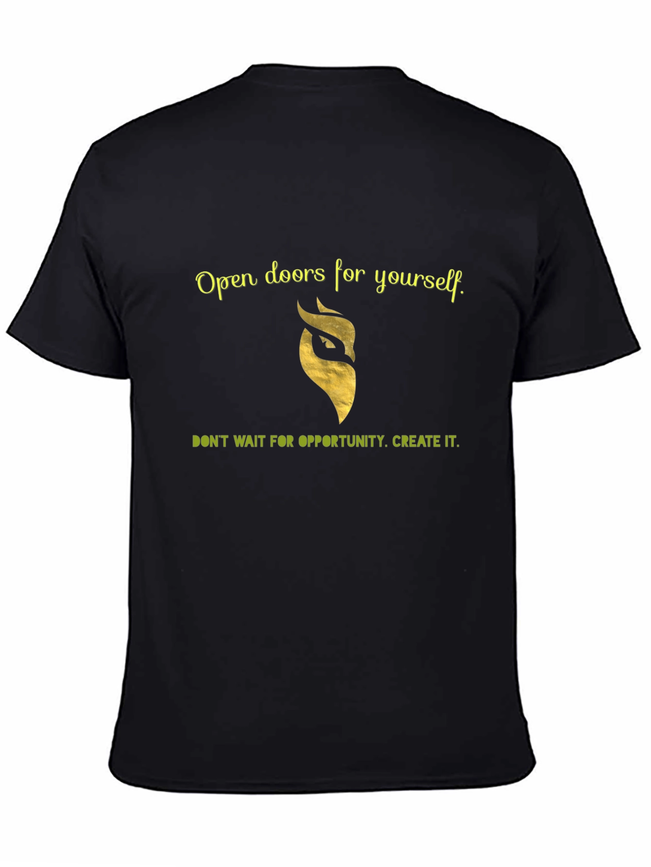 Black Motivational Black T-Shirt - Open Doors view 4