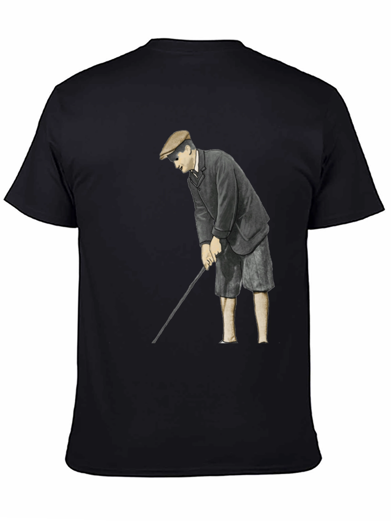 Black Vintage Golfer T-Shirt - Classic Style view 4