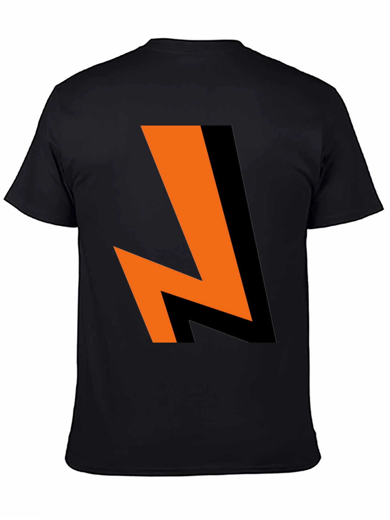 Black Bold Lightning Bolt Graphic Tee - Black Cotton Blend view 4