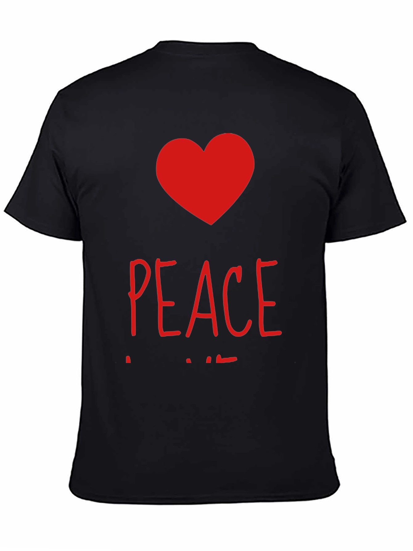 Black Peace and Love Graphic T-Shirt view 4