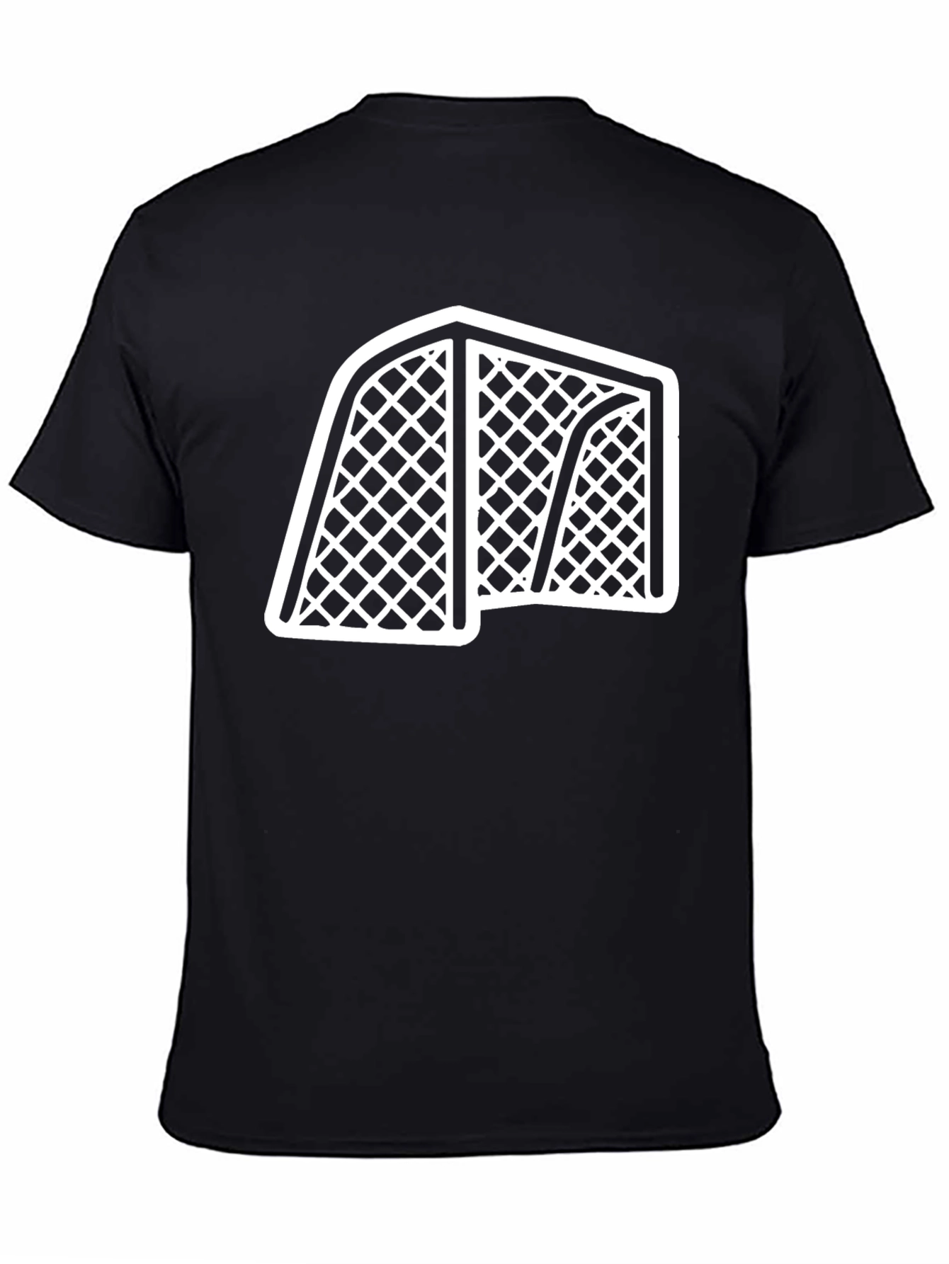 Black Hockey Net Graphic Tee - Black Cotton T-Shirt view 4