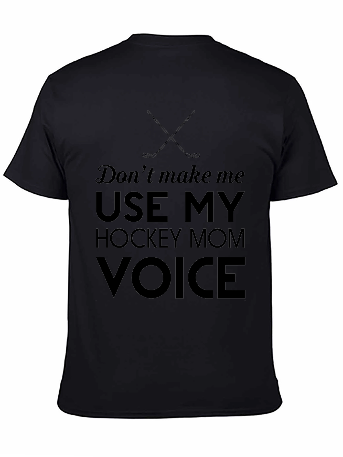 Black Hockey Mom Voice Graphic Tee - Black view 4