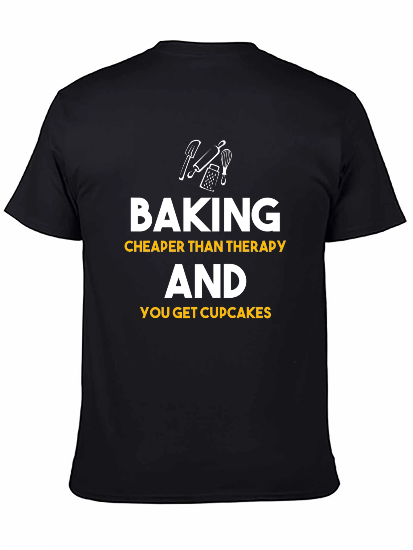Black Baking Cheaper Than Therapy Black Graphic Tee view 4