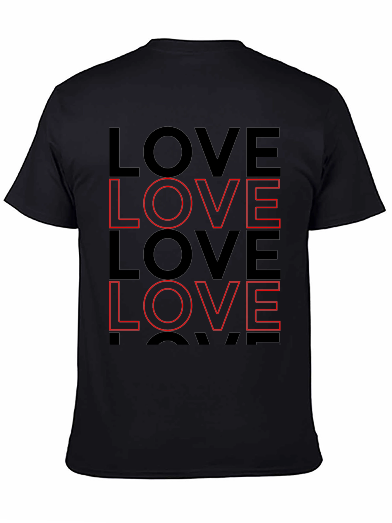 Black LOVE Graphic Print Black T-Shirt view 4