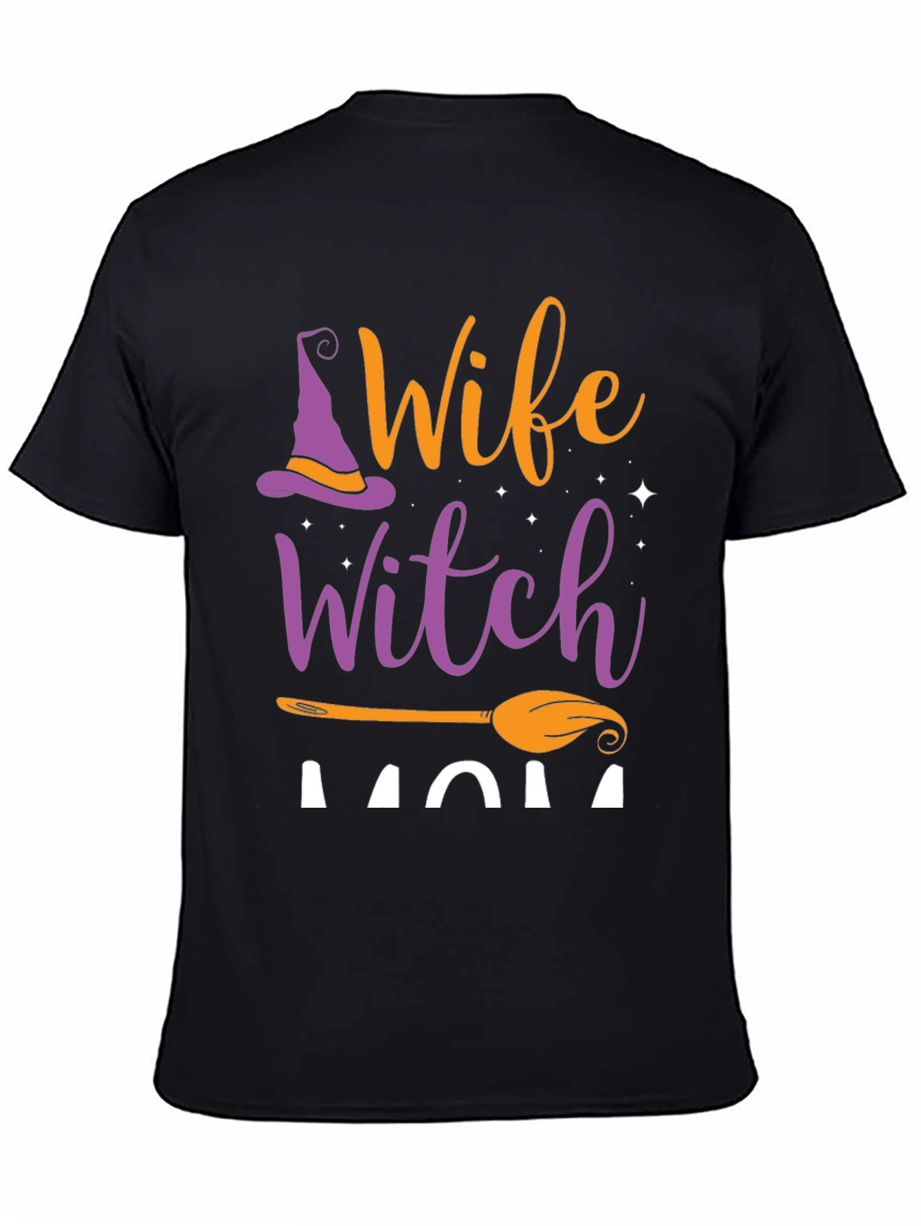 Black Wife Witch Mom Halloween T-Shirt view 4
