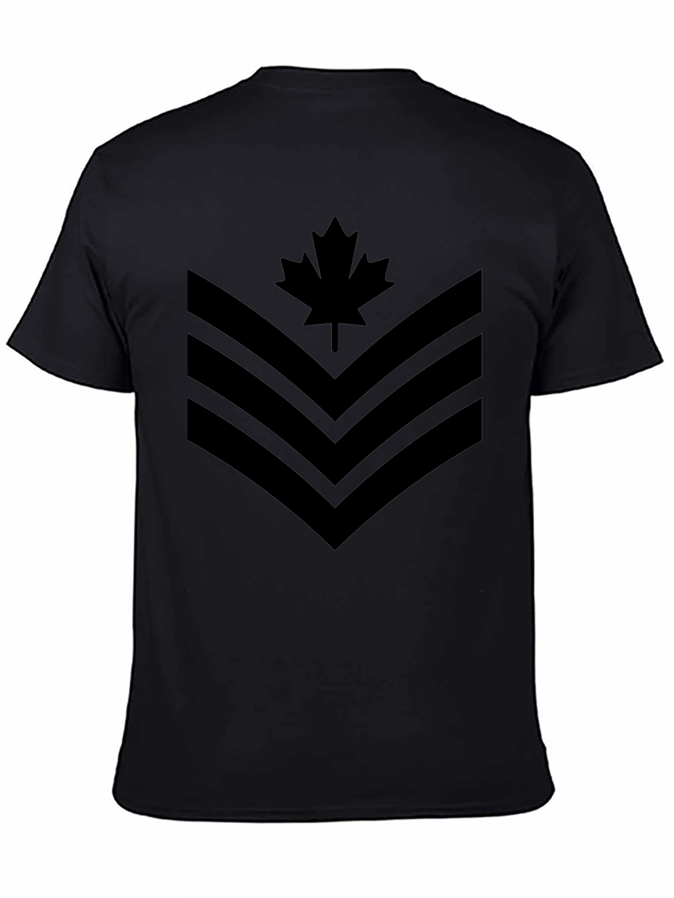 Black Canadian Maple Leaf Chevron Graphic T-Shirt view 4