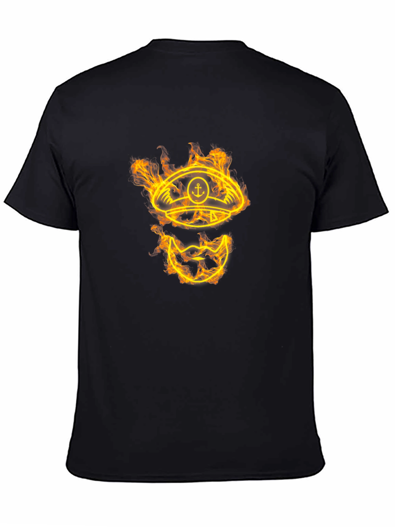 Black Fiery Captain Graphic Tee - Black Cotton view 4