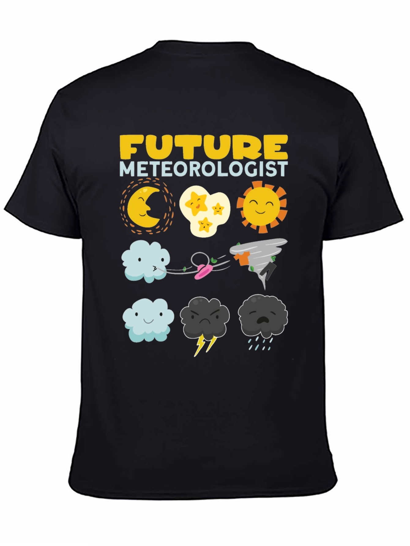 Black Future Meteorologist Black T-Shirt view 4