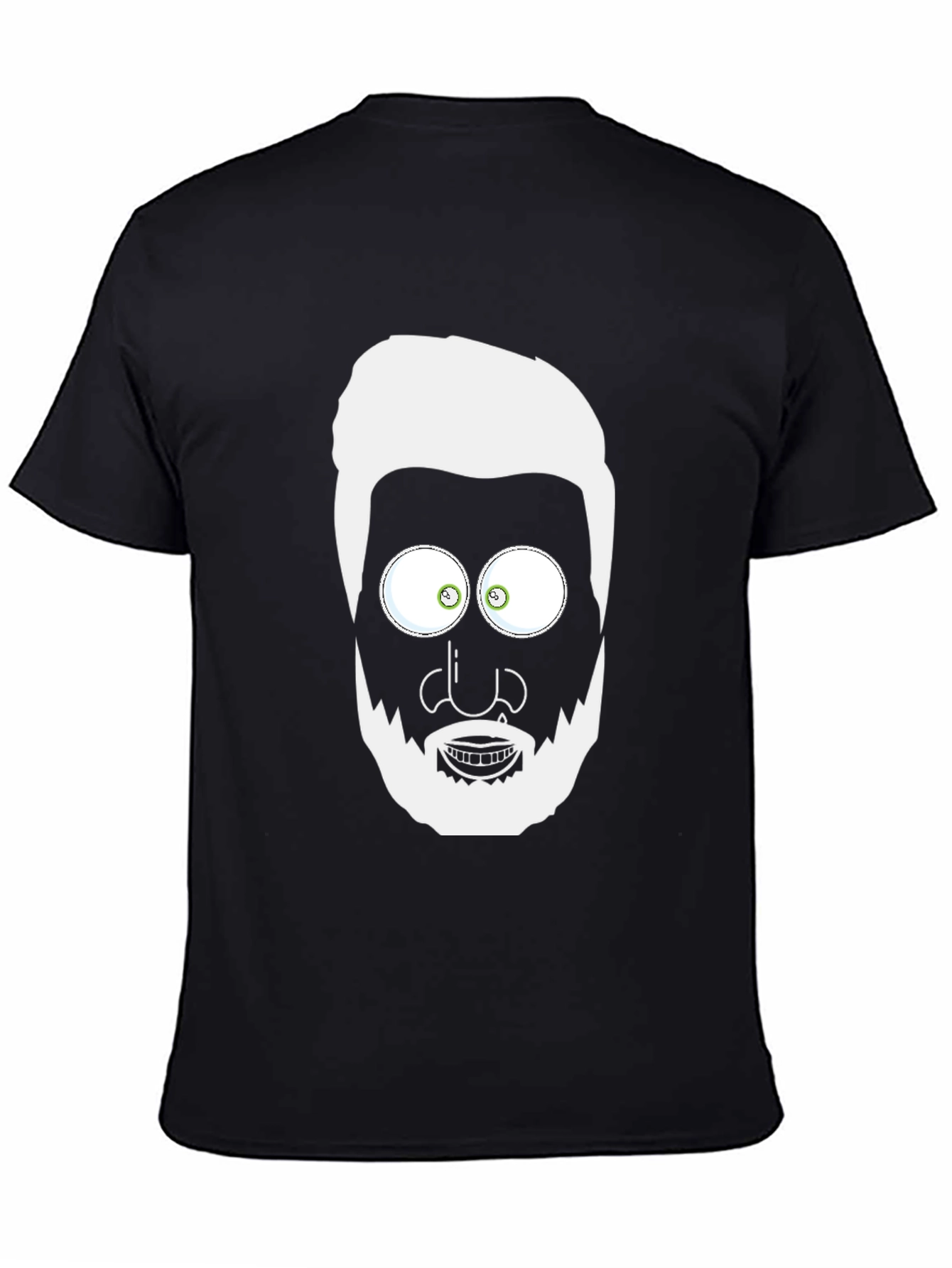 Black Cartoon Face Graphic T-Shirt - Men's Black Tee view 4