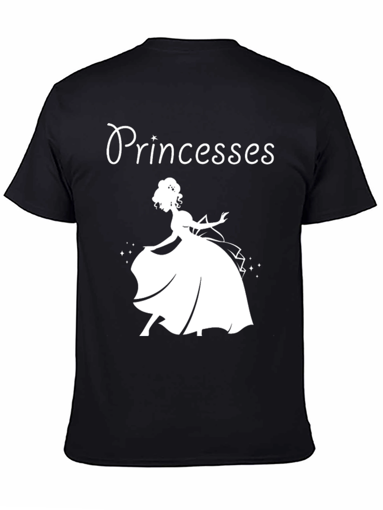 Black Princesses Graphic T-Shirt - Black Cotton Tee view 4