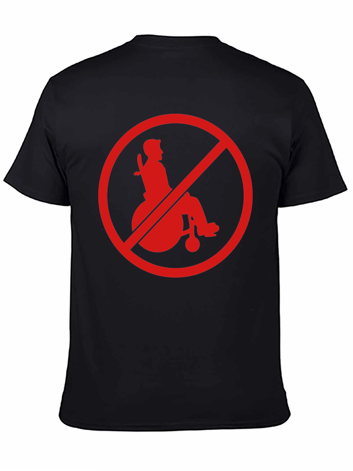 Black Edgy "No Wheelchair" Graphic T-Shirt view 4