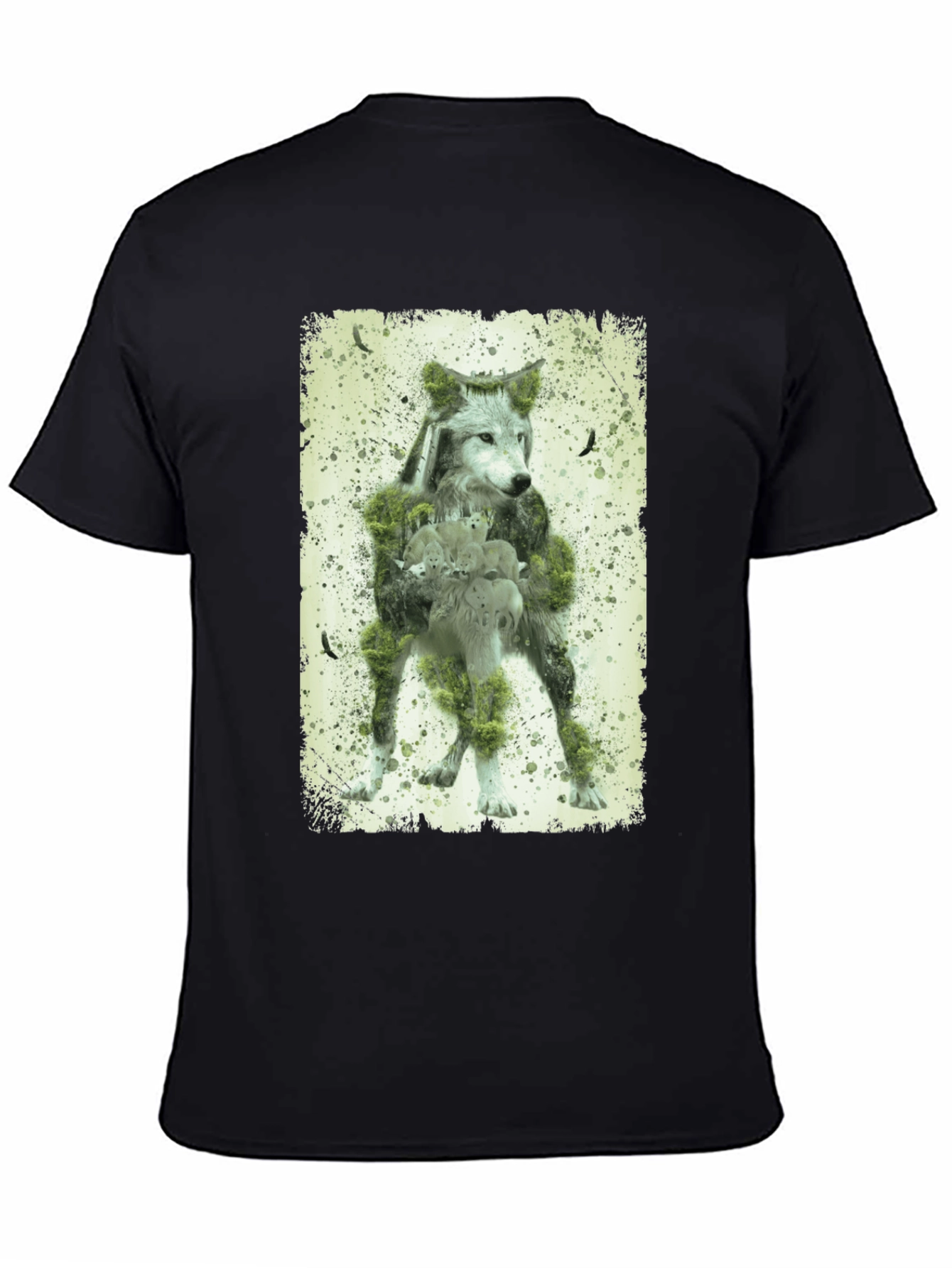 Wolf Forest Graphic T-Shirt - Nature Design Tee - 4