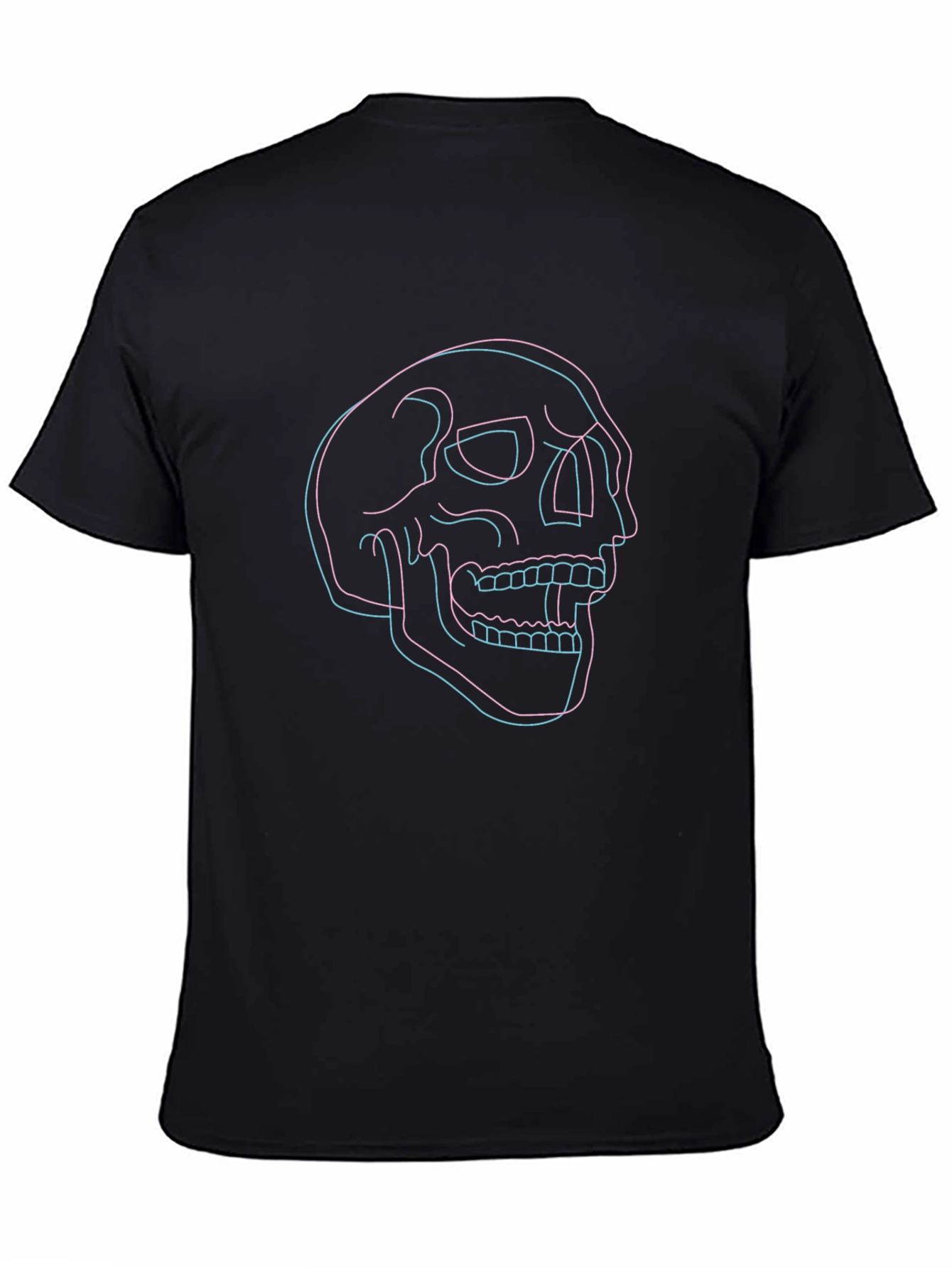 Black Edgy Skull Graphic Black T-Shirt view 4