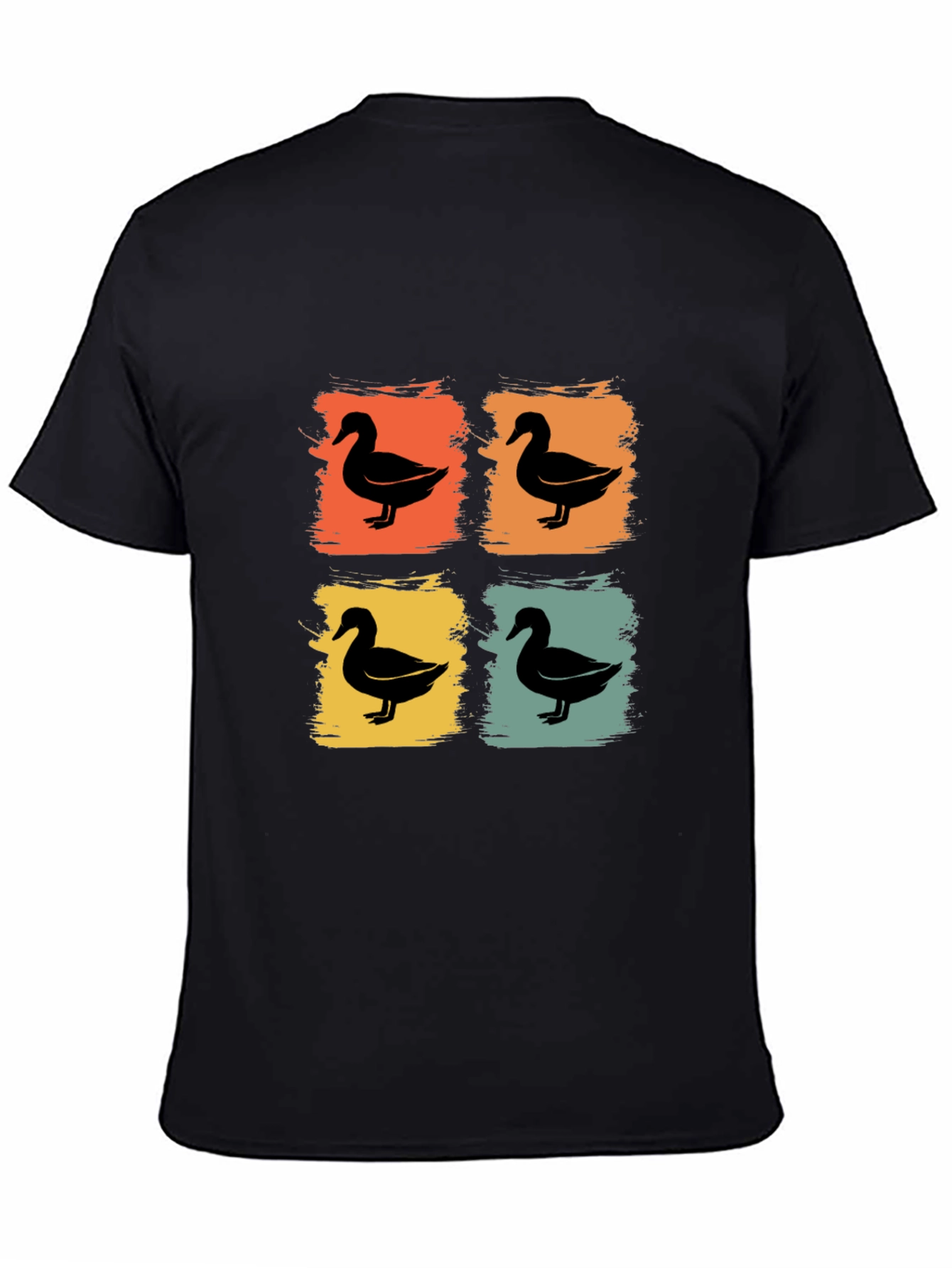 Black Retro Duck Square T-Shirt - Black view 4