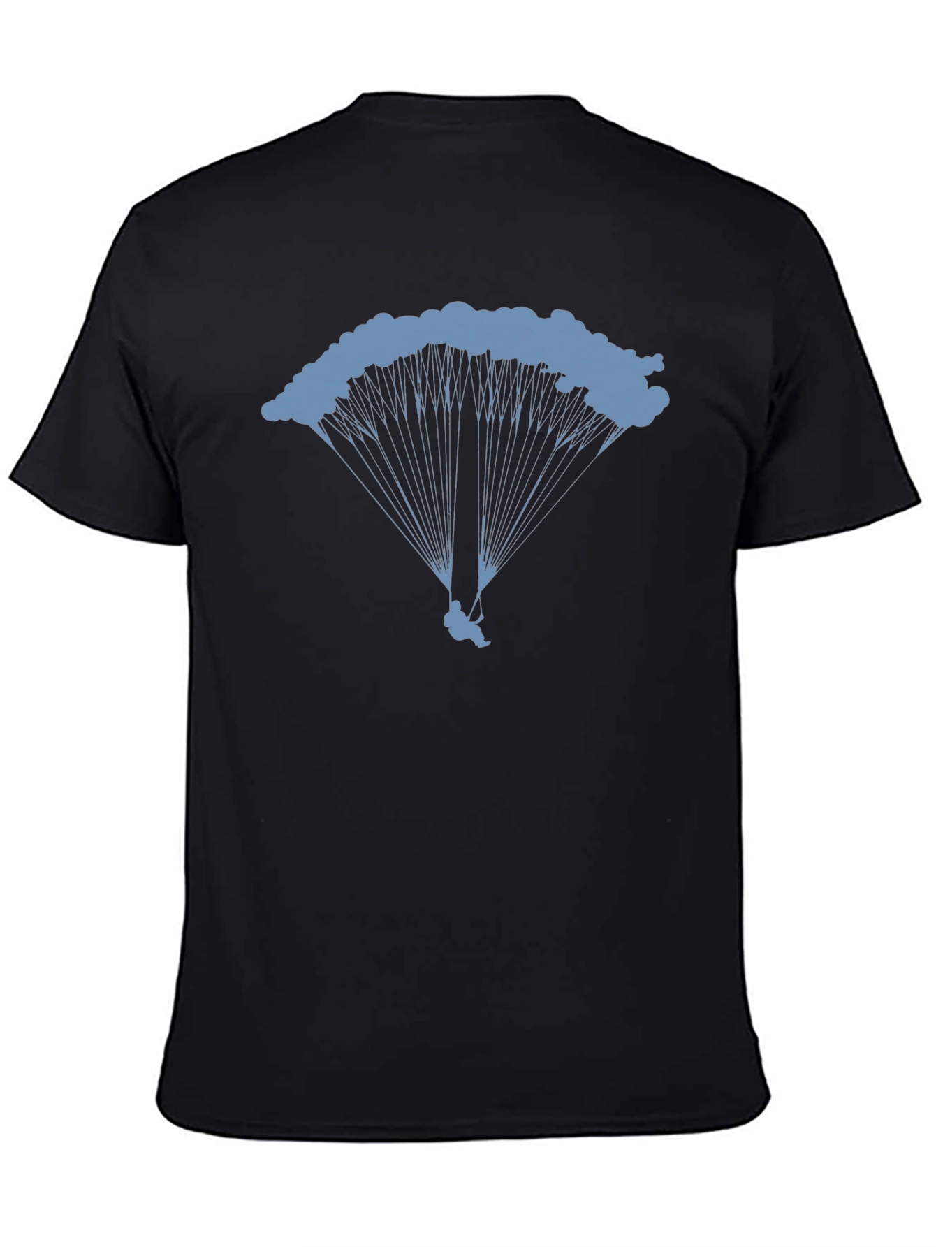 Black Skydiving Graphic Tee - Black Cotton T-Shirt view 4