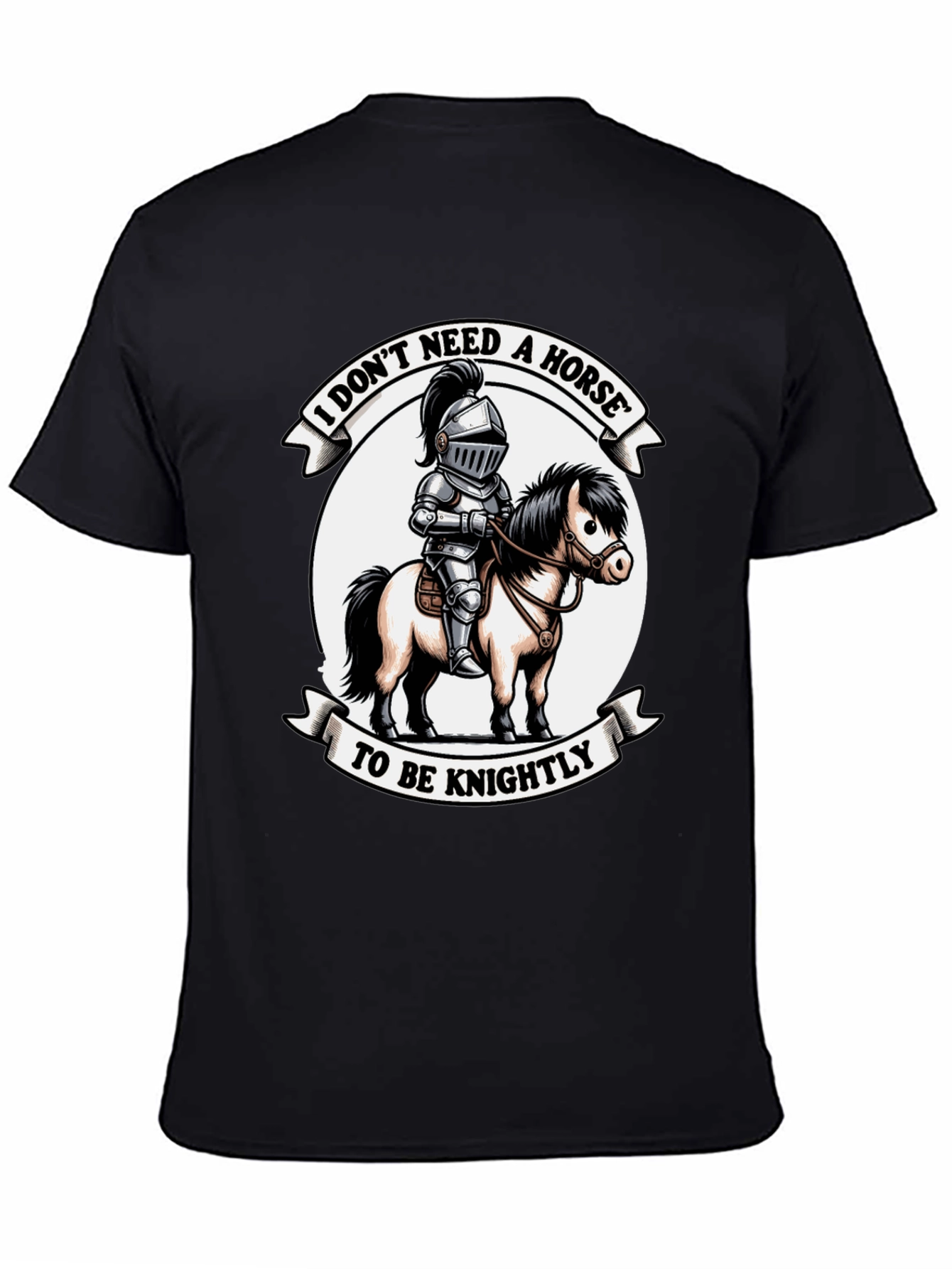 Black Knightly T-Shirt: No Horse Needed! view 4