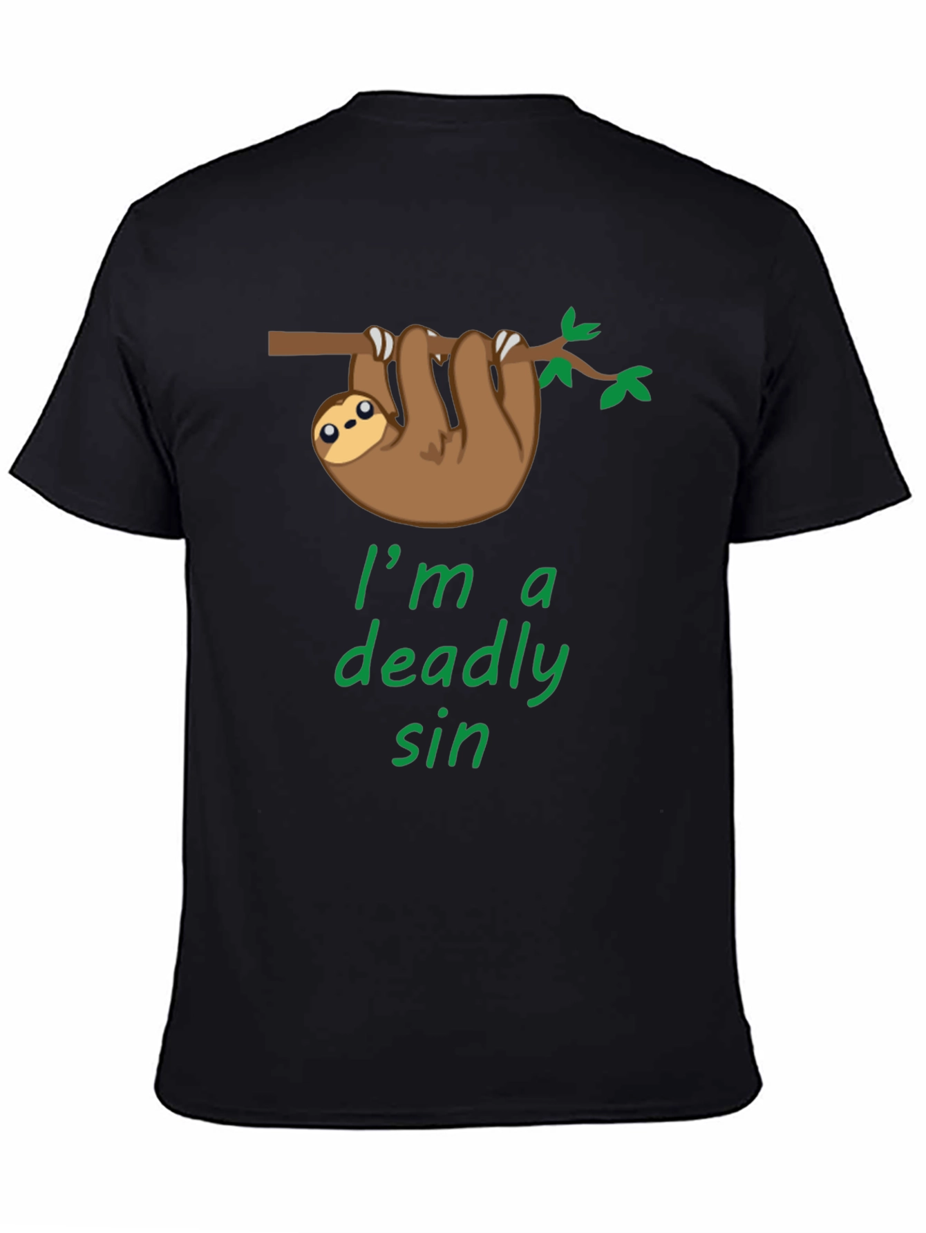 Black Sloth Deadly Sin Graphic Tee - Cute & Comfy! view 4