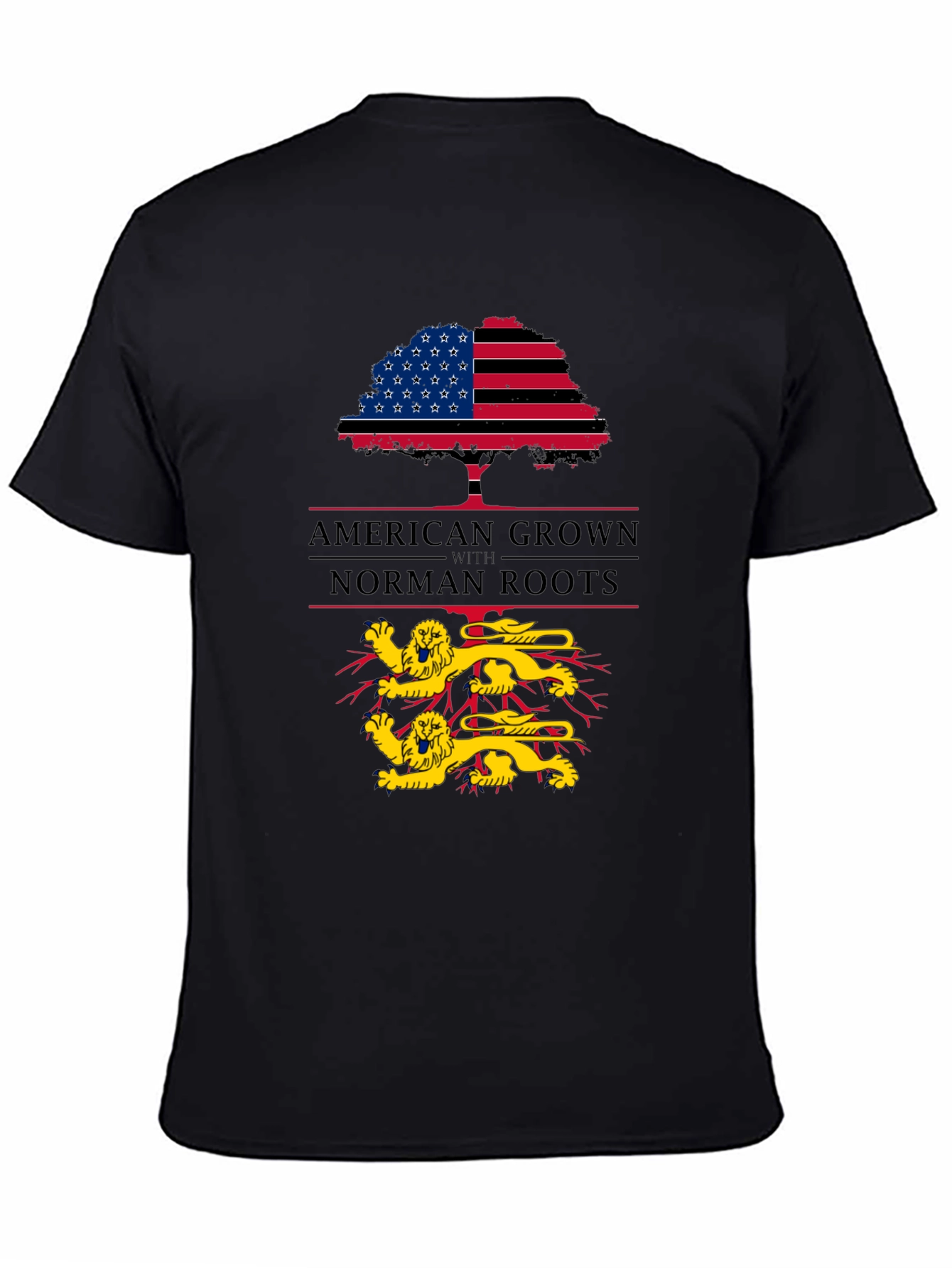 Black American Grown Norman Roots T-Shirt view 4