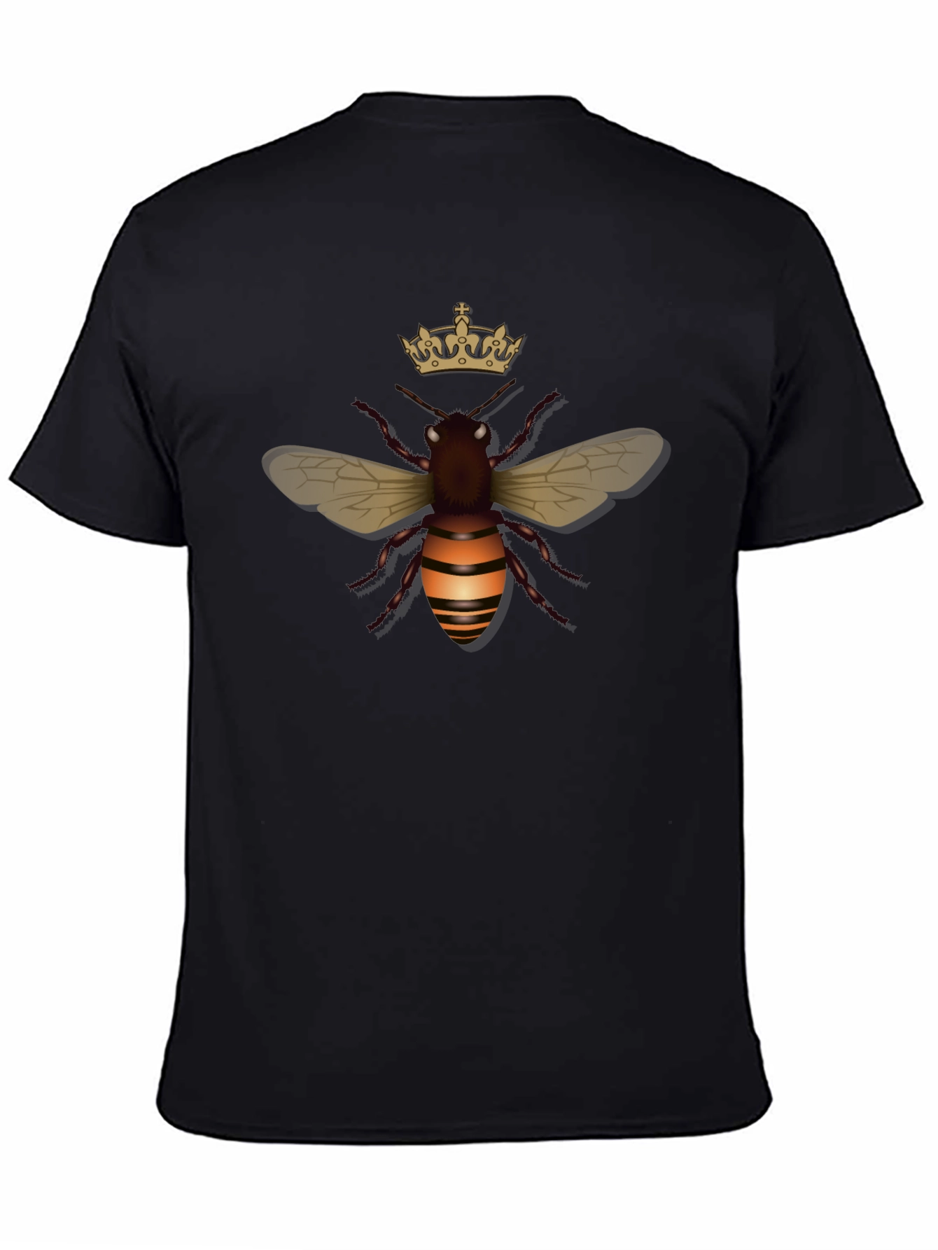 Black Crowned Bee Graphic Tee - Stylish Black T-Shirt view 4