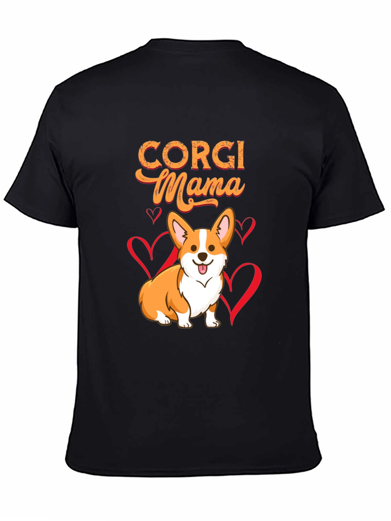Black Corgi Mama Graphic T-Shirt - Dog Lover Tee view 4