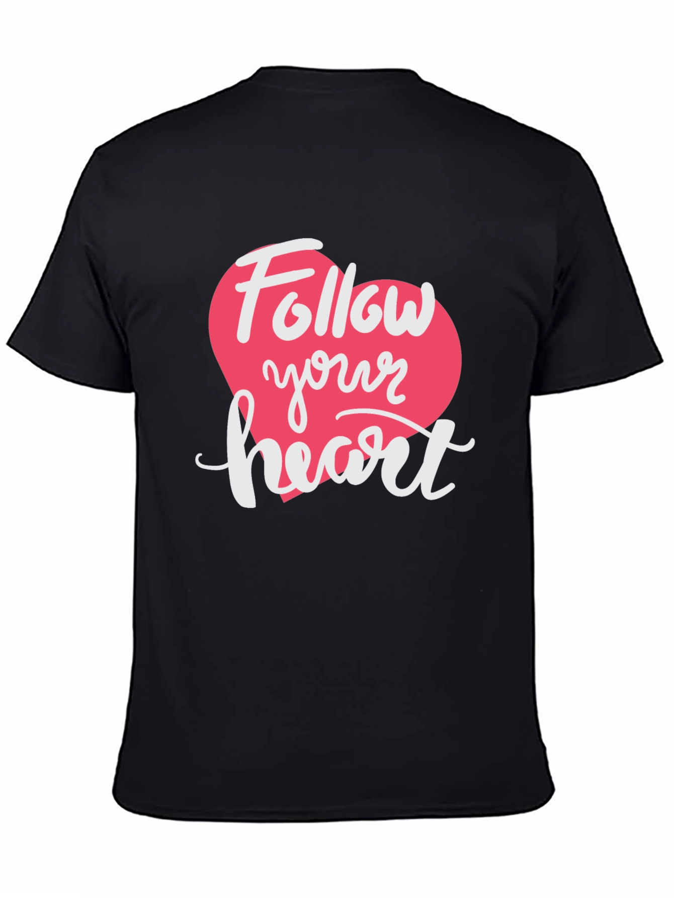 Black Follow Your Heart Black Graphic T-Shirt view 4