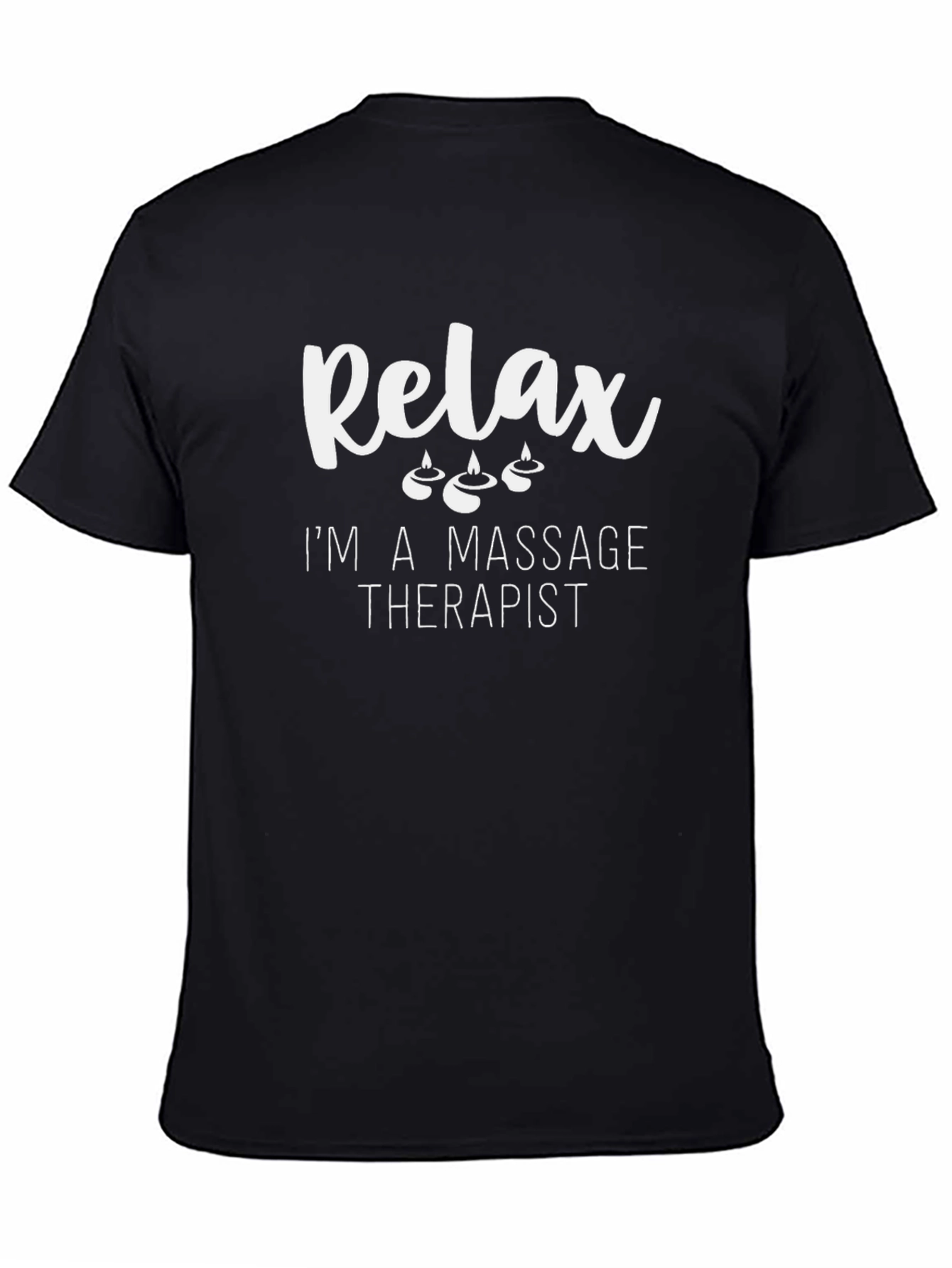 Black Relax Massage Therapist Black T-Shirt view 4
