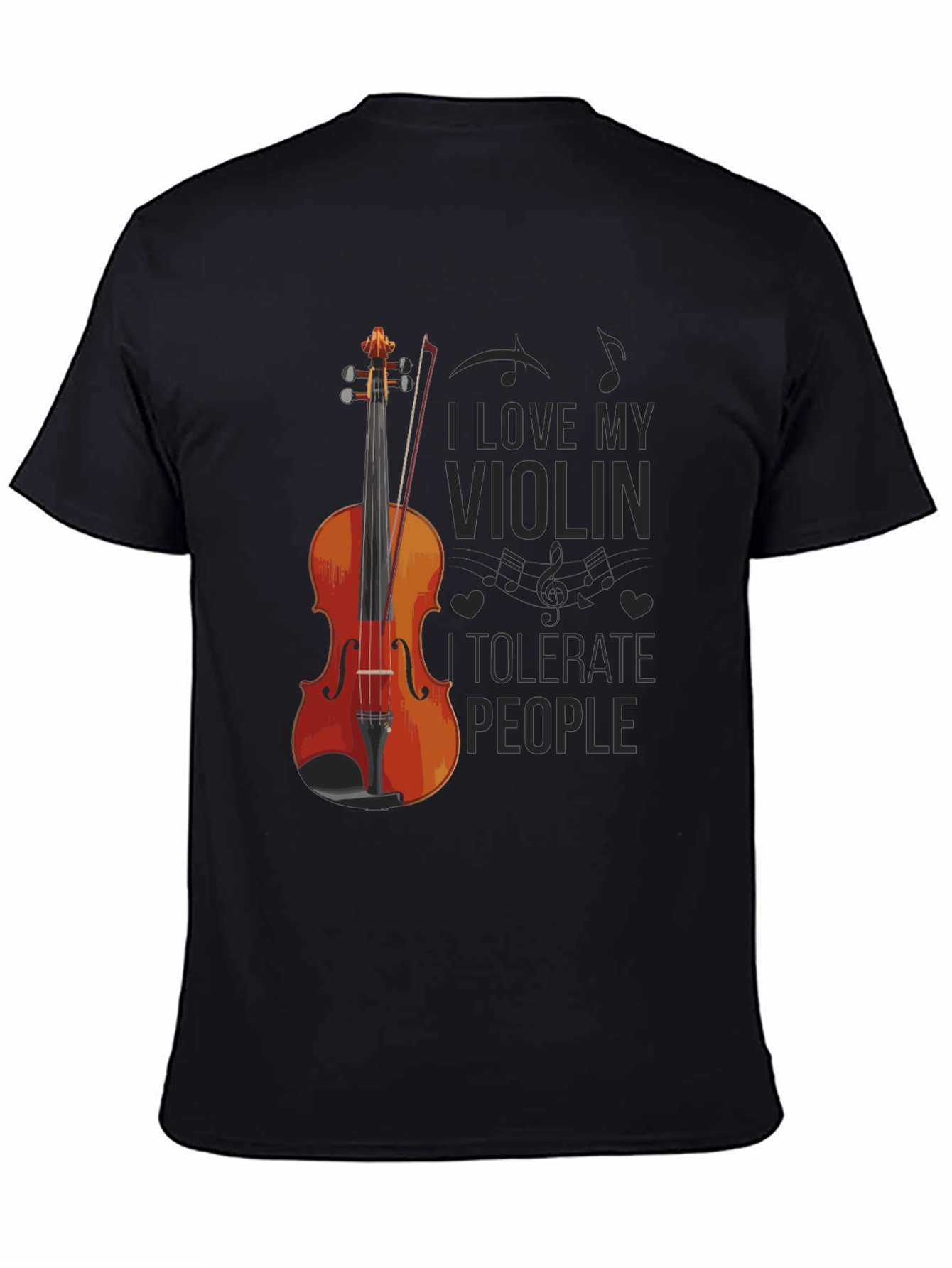 Black I Love My Violin T-Shirt view 4