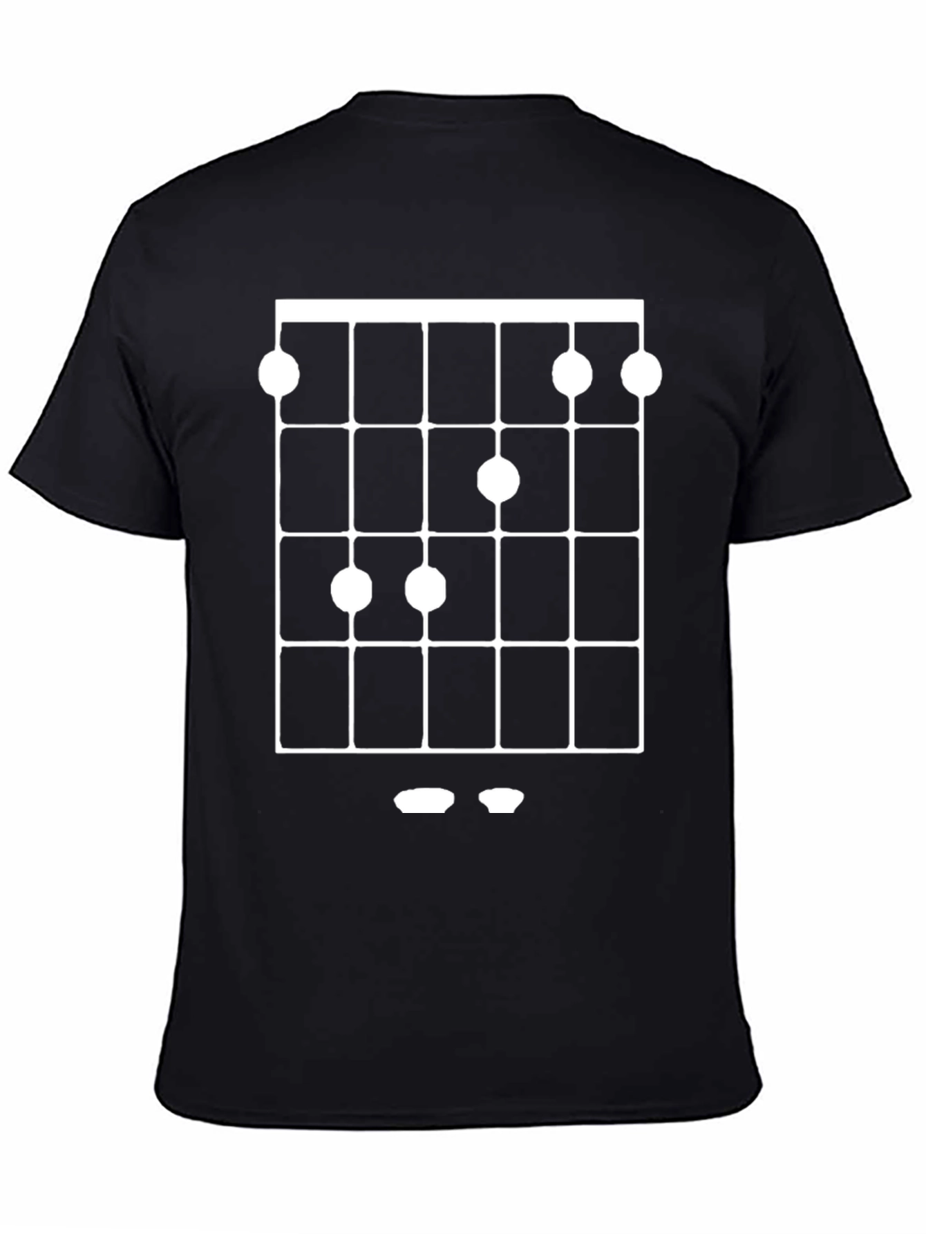 Black Ukulele Chord T-Shirt - Music Lover Tee view 4