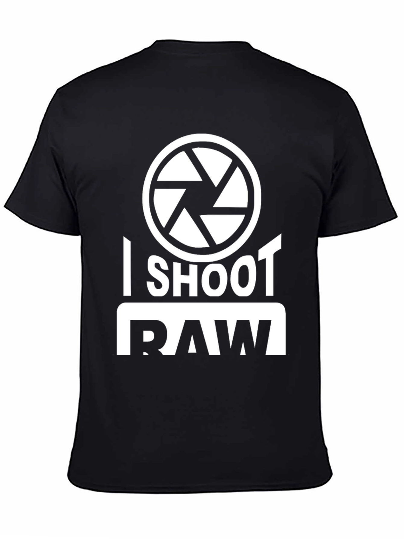 Black I Shoot RAW Black Graphic T-Shirt view 4