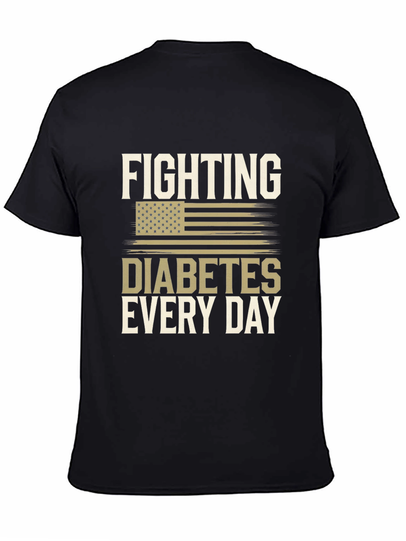 Black Fighting Diabetes T-Shirt view 4