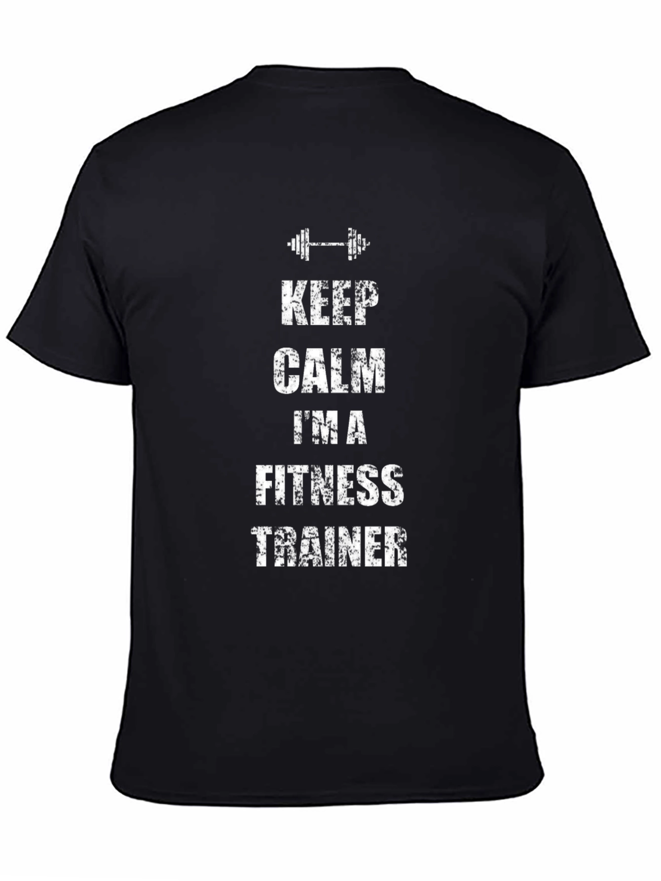 Black Keep Calm I'm A Fitness Trainer T-Shirt view 4
