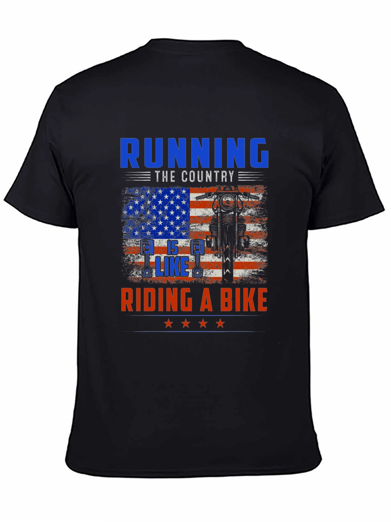 Black Running the Country is Like Riding a Bike Graphic Tee view 4