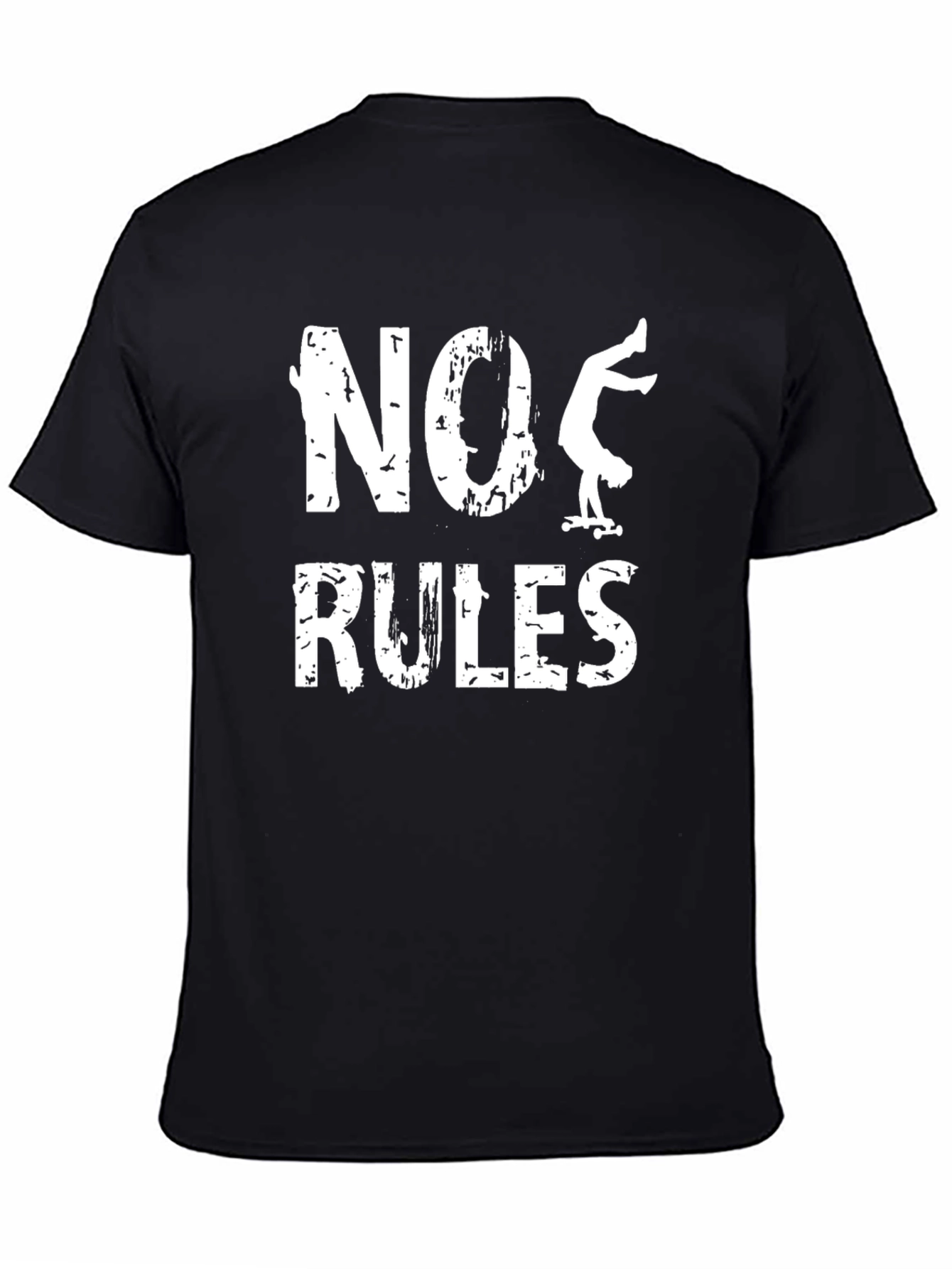 Black No Rules Skateboarder Graphic Tee - Black view 4