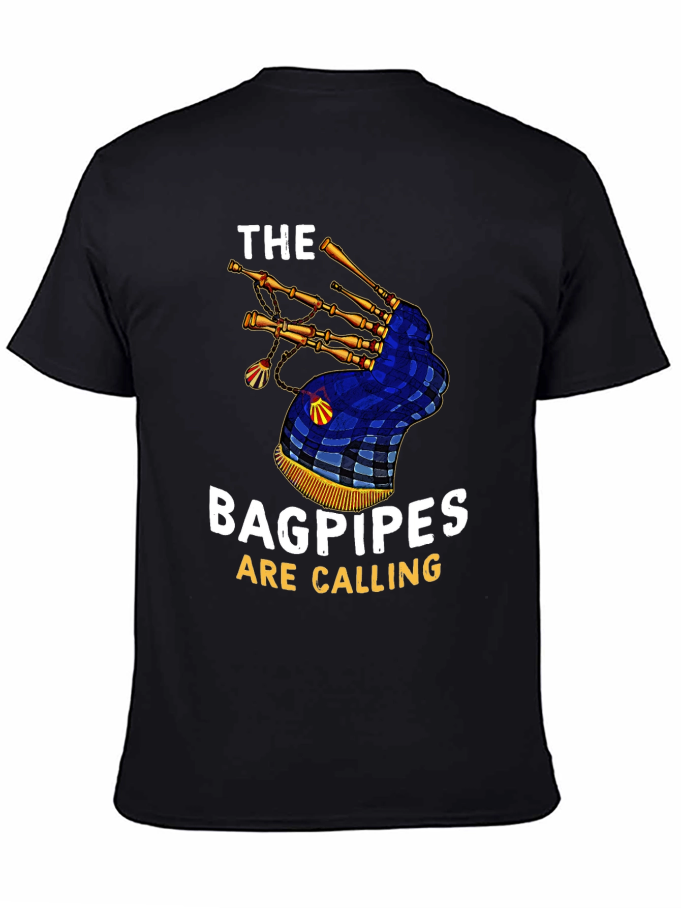 Black Bagpipes Are Calling Graphic T-Shirt view 4
