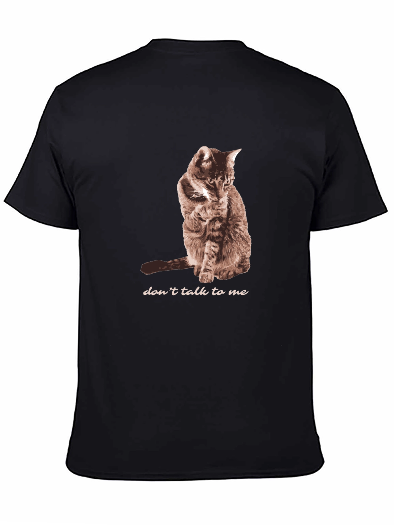 Black Don't Talk To Me Cat T-Shirt view 4