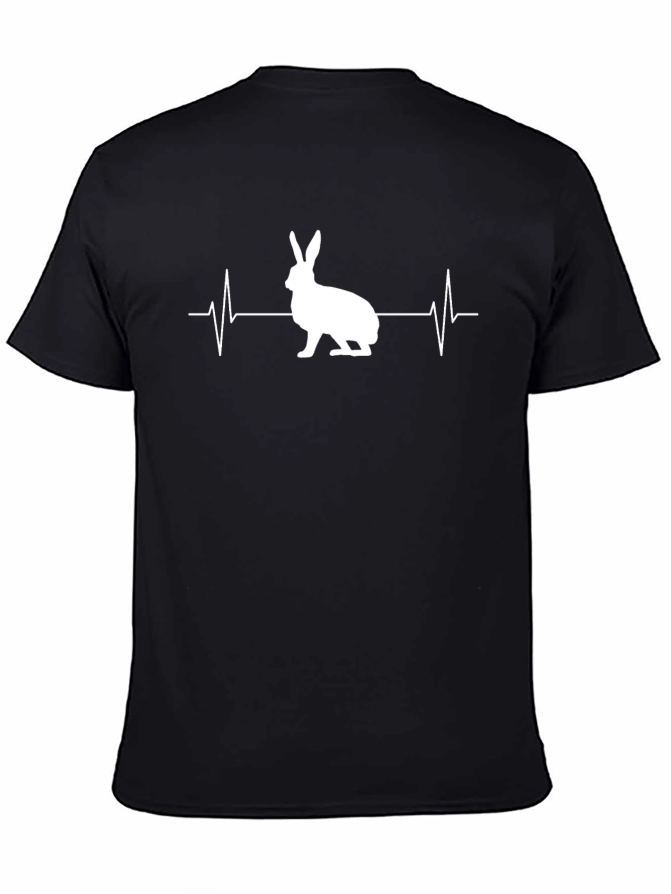 Black Rabbit Heartbeat Graphic Tee - Men's Black T-Shirt view 4