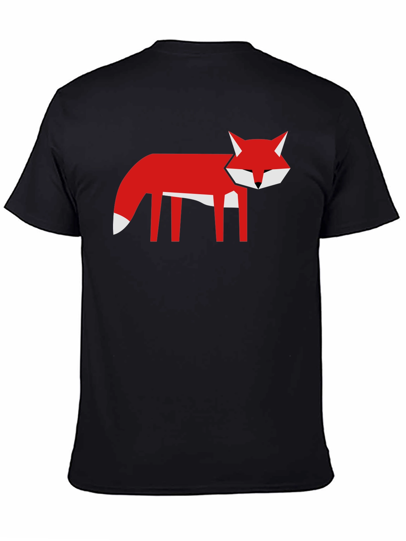 Black Geometric Fox Graphic Tee - Black T-Shirt view 4