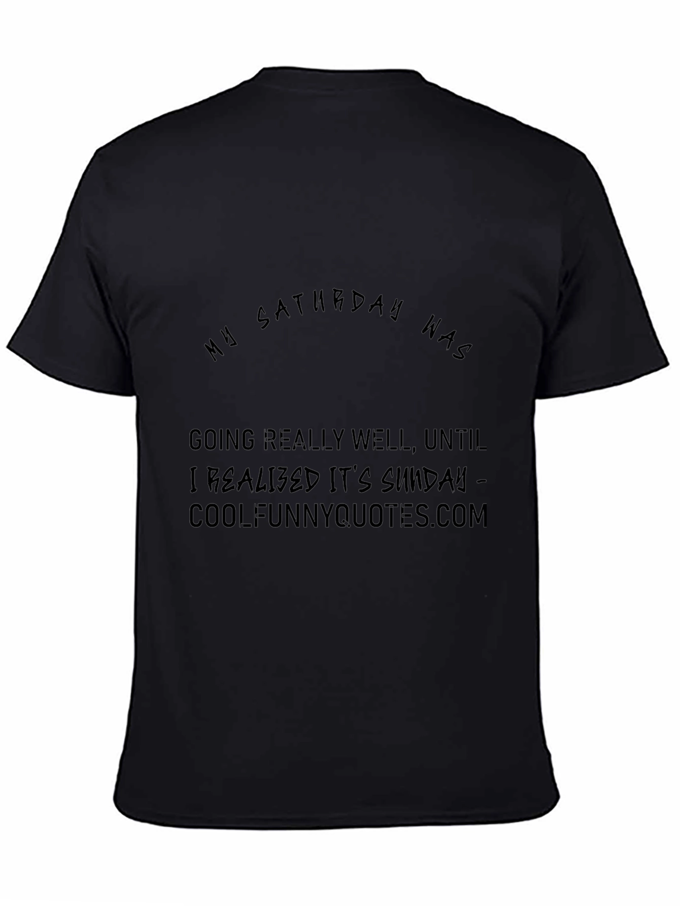 Black Funny 'My Saturday' Black Graphic Tee view 4