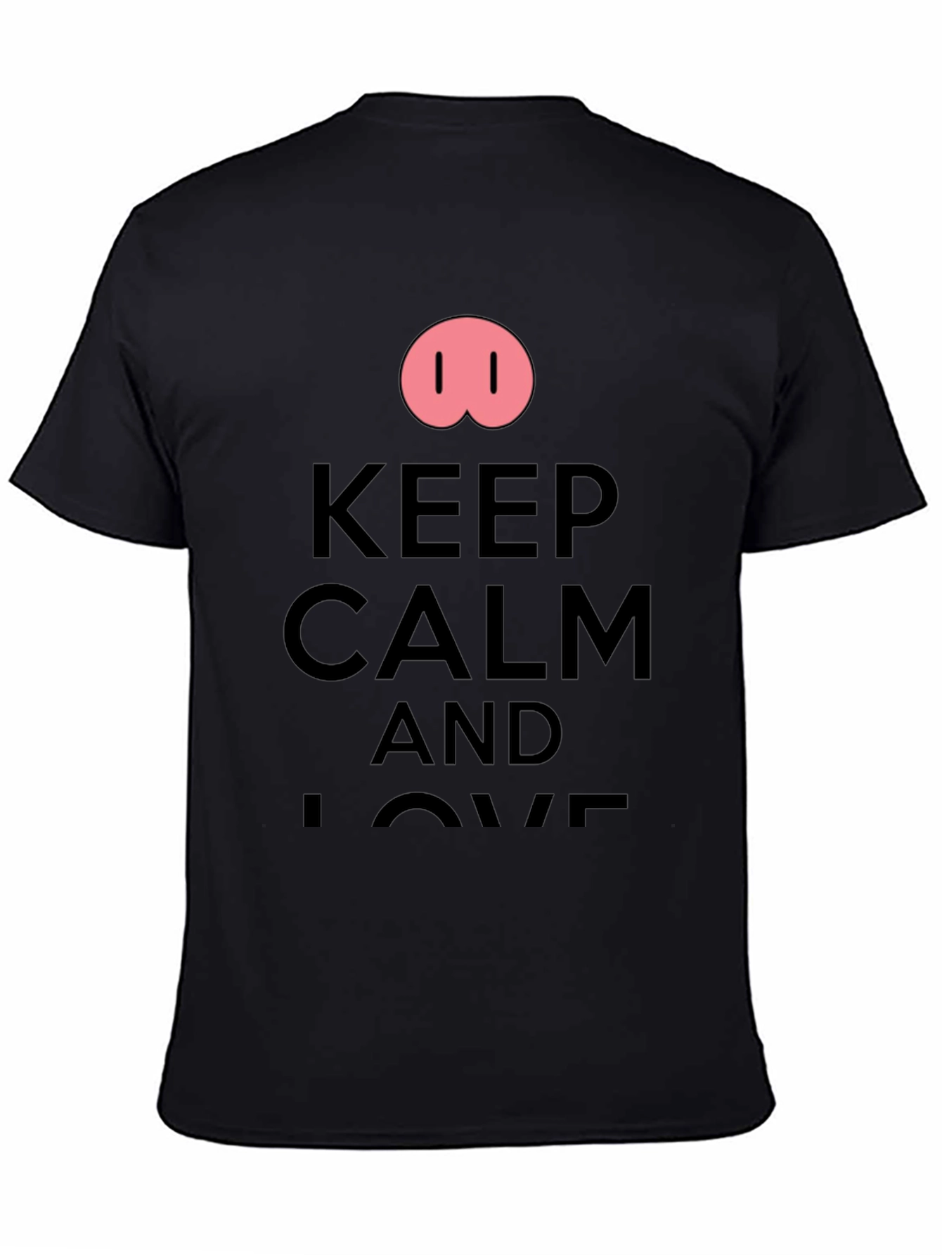 Black Keep Calm and Love Pigs T-Shirt view 4