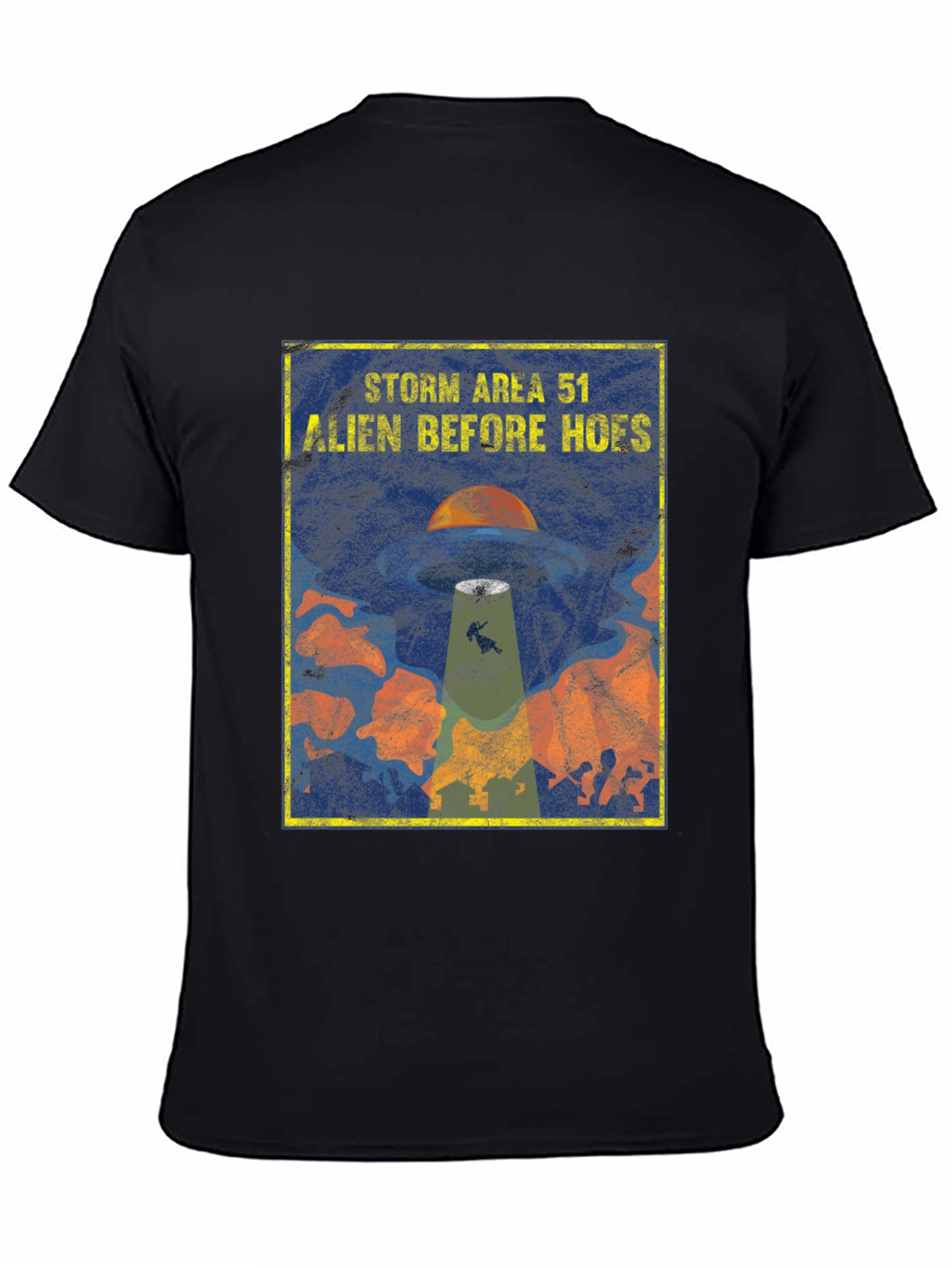 Black Storm Area 51 Alien Before Hoes Graphic T-Shirt view 4