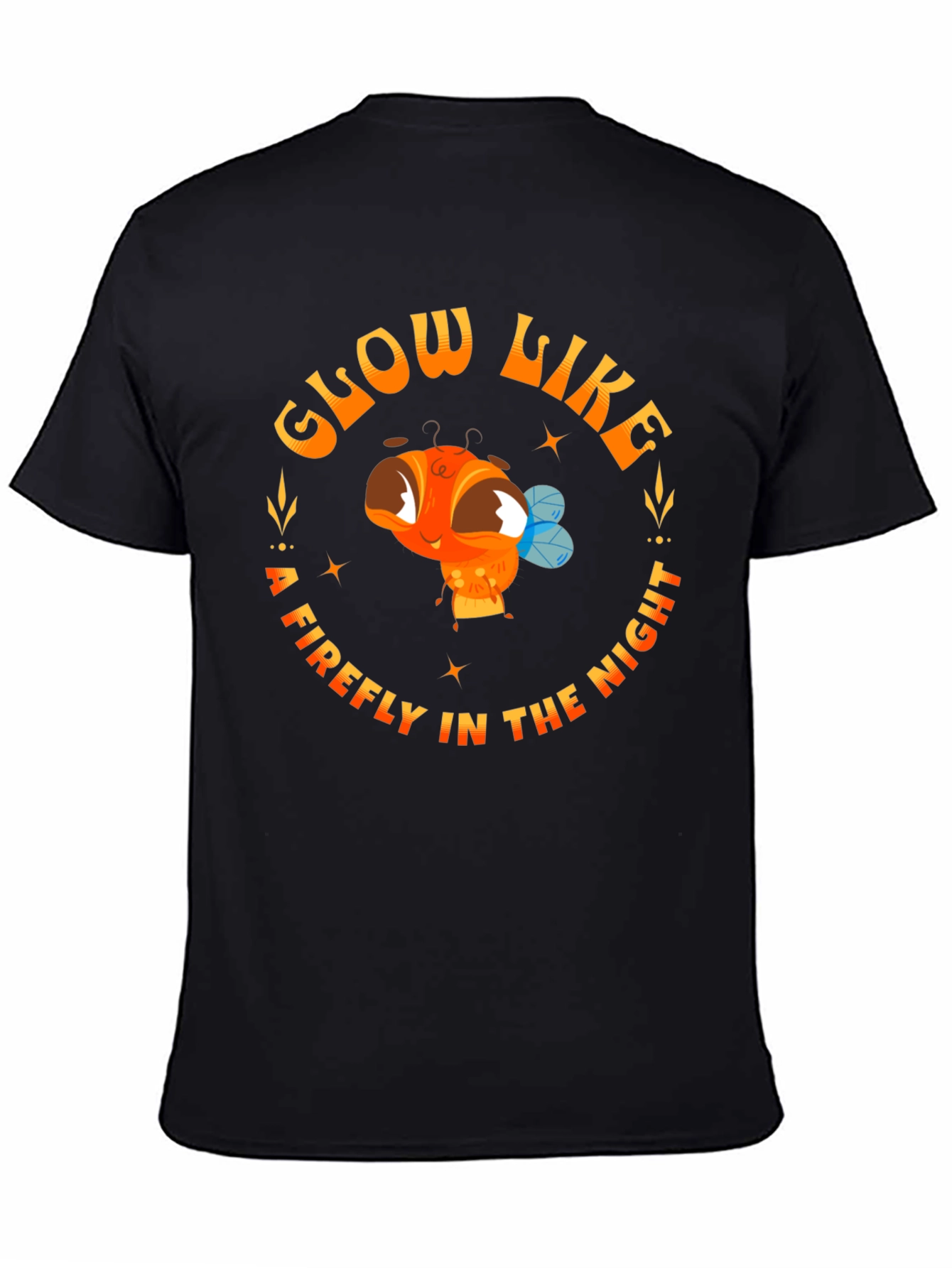 Glow Like A Firefly Black Graphic Tee - 4