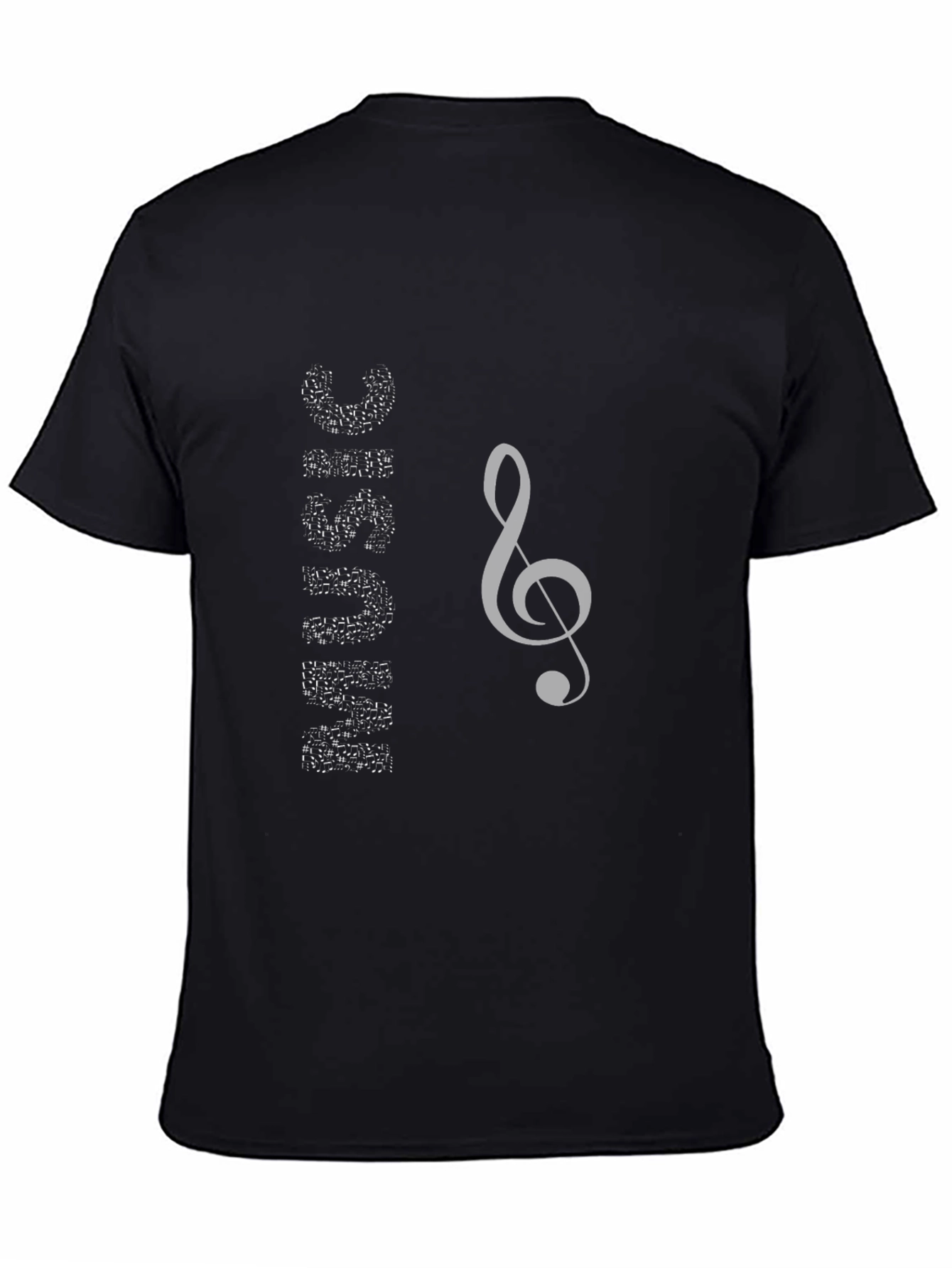 Black Music Note Graphic Black T-Shirt view 4