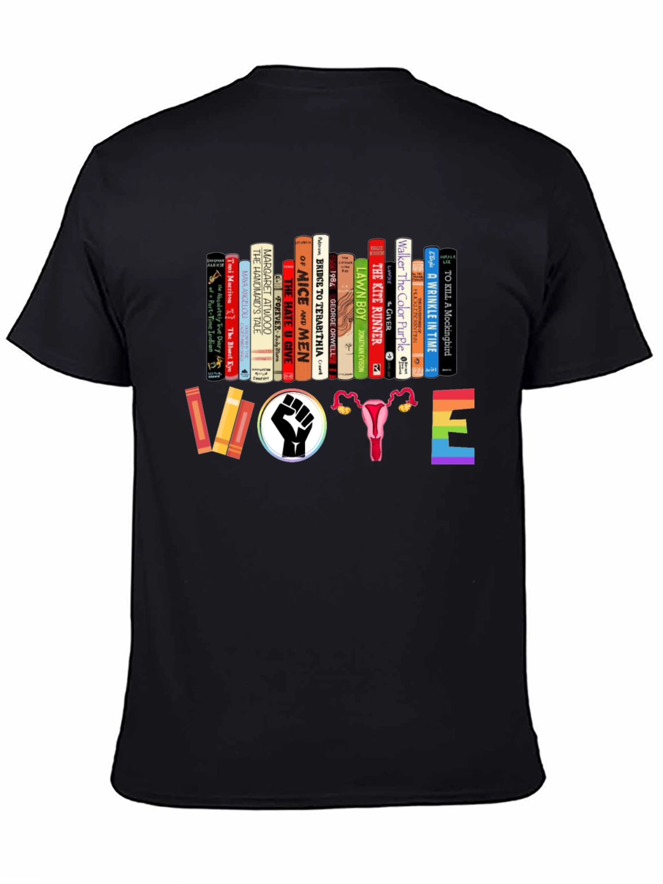 Black Feminist Book Lover Vote T-Shirt view 4