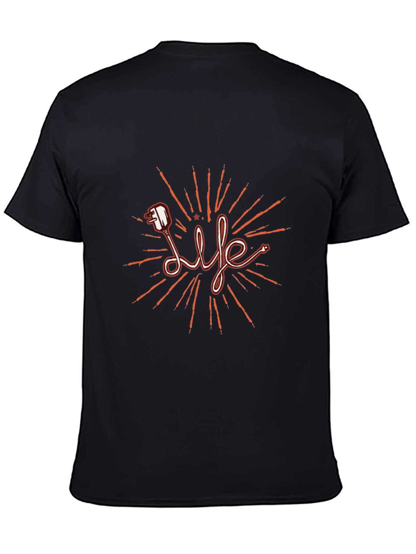 Black Life Electric Plug T-Shirt - Stylish Graphic Tee view 4