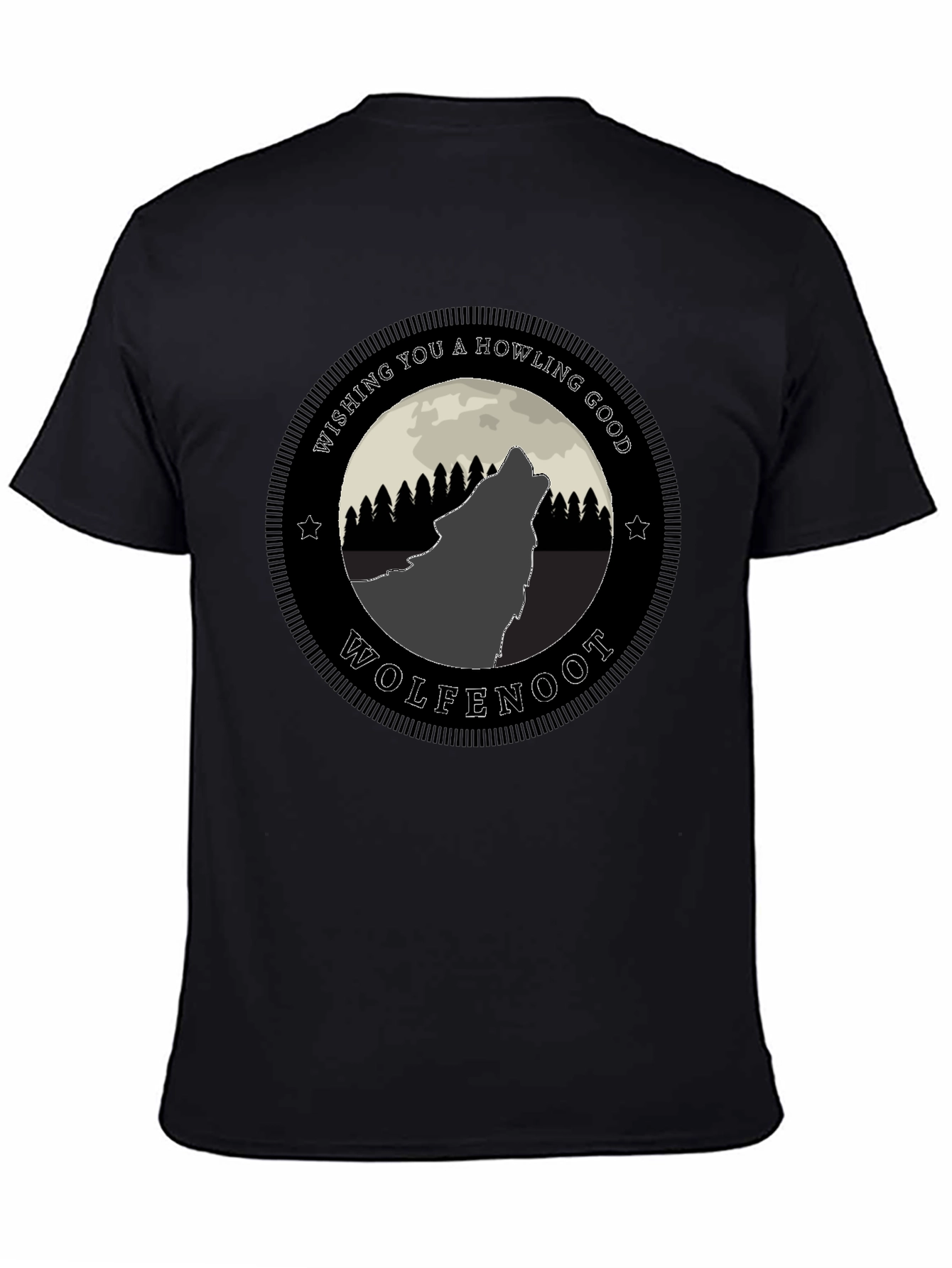 Black Wolfenoot Howling Good T-Shirt view 4