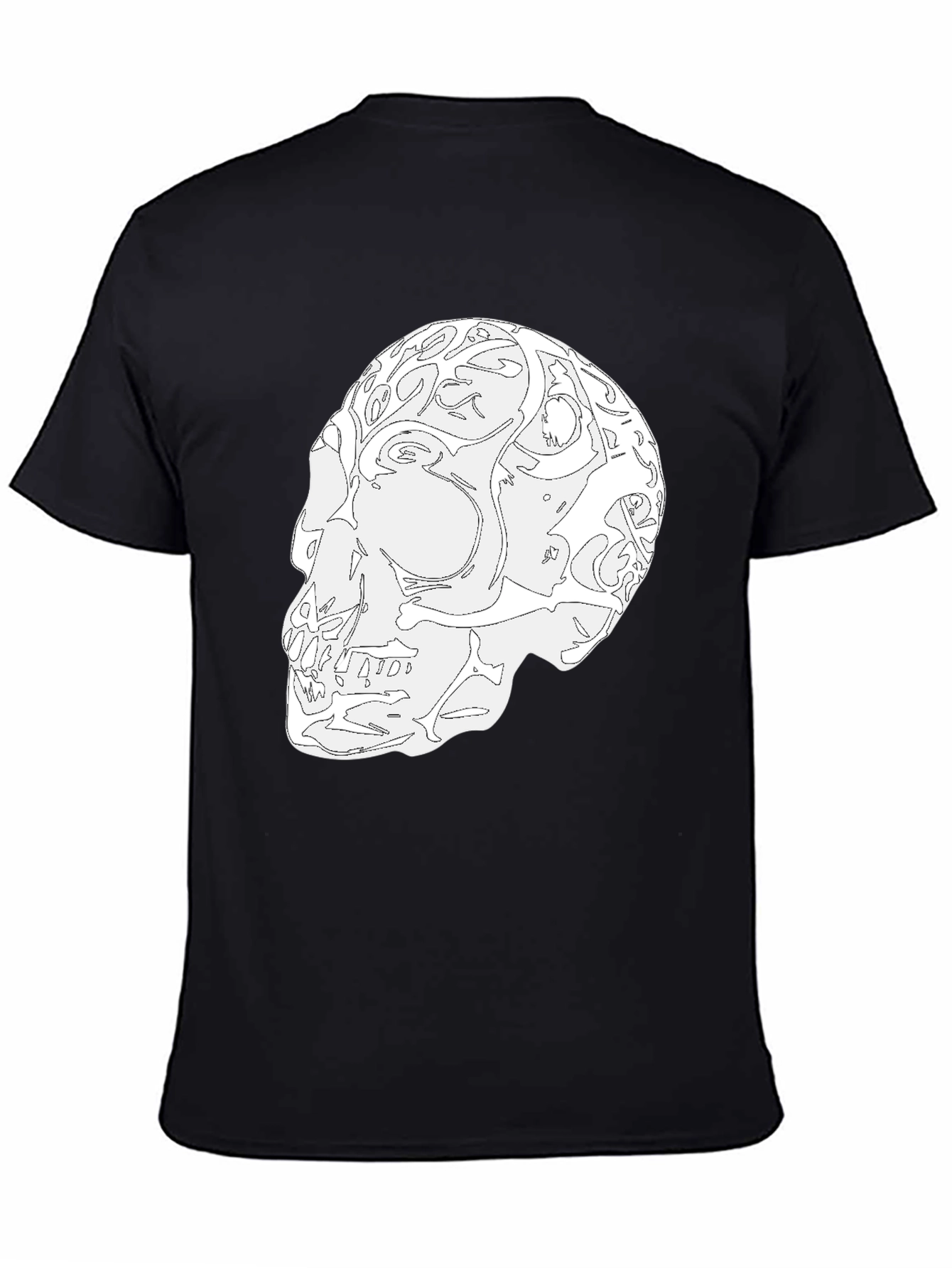 Black Skull Graphic Black T-Shirt - Unique Artistic Design view 4